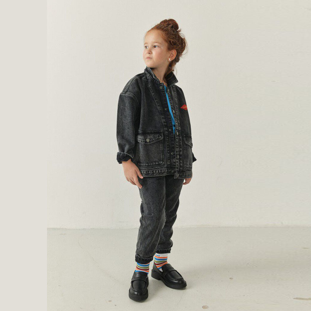 Boys & Girls Black Denim Jacket