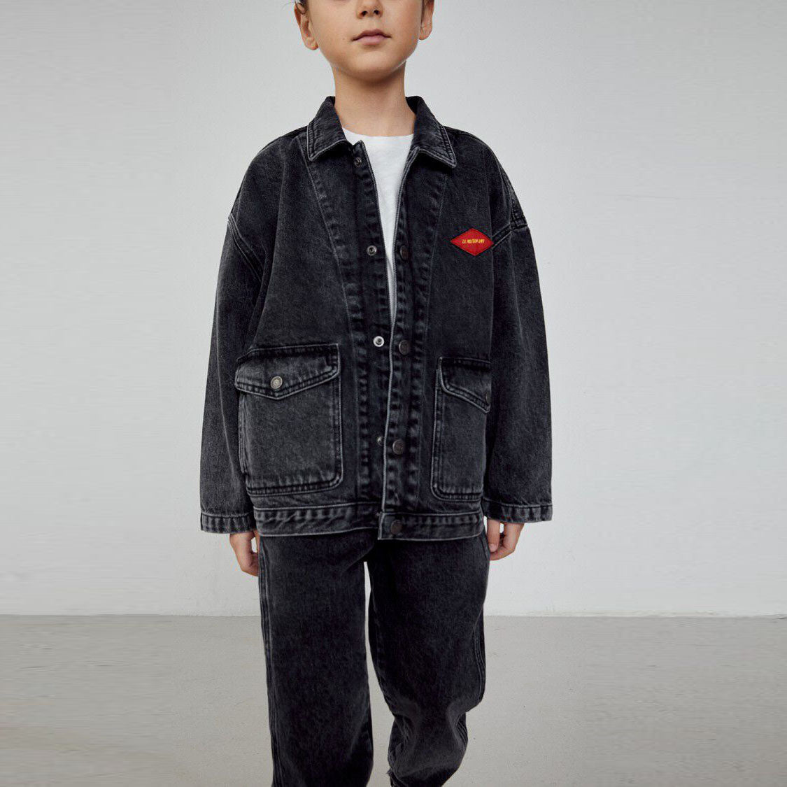 Boys & Girls Black Denim Jacket