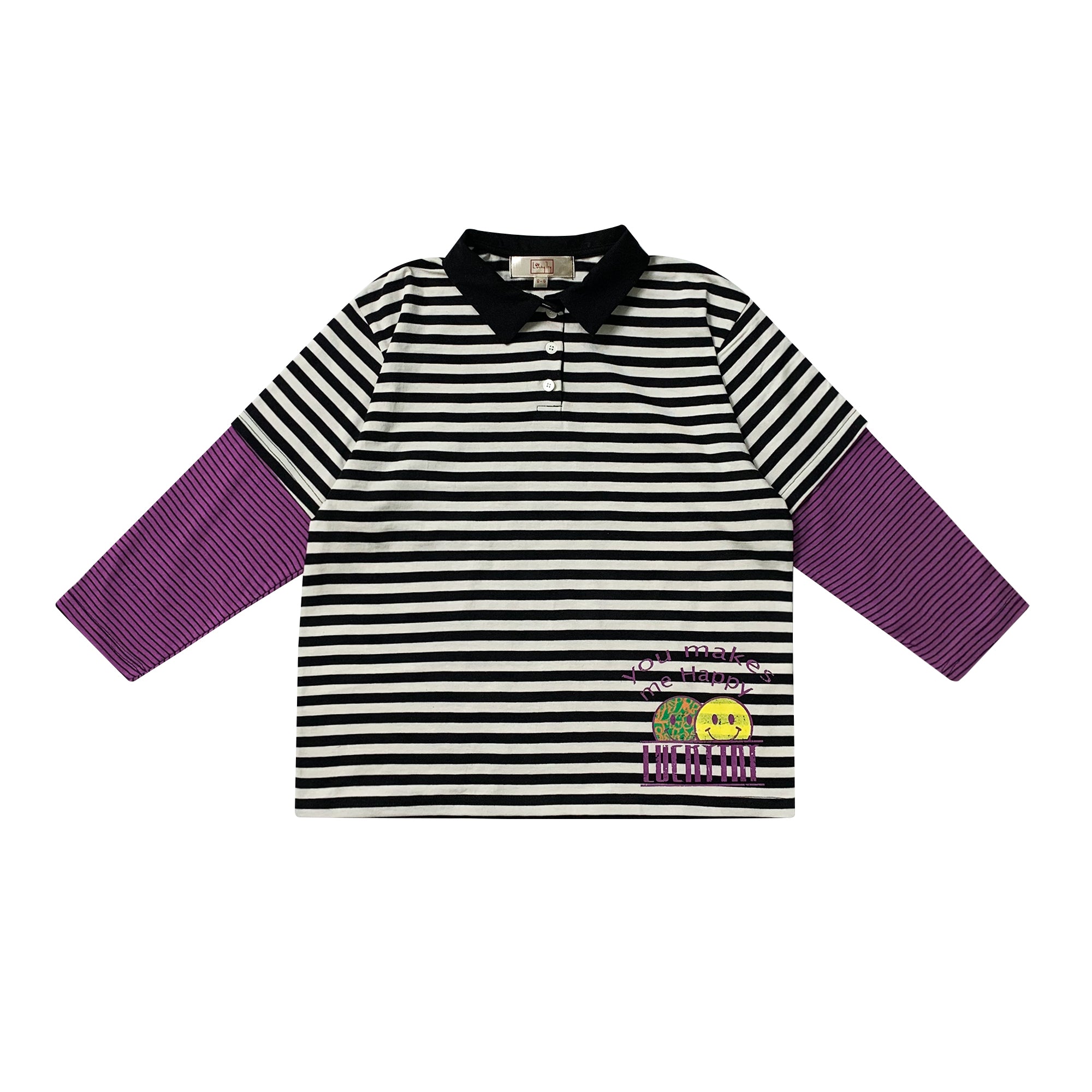 Boys & Girls Black Stripe Cotton Long Sleeves T-Shirt