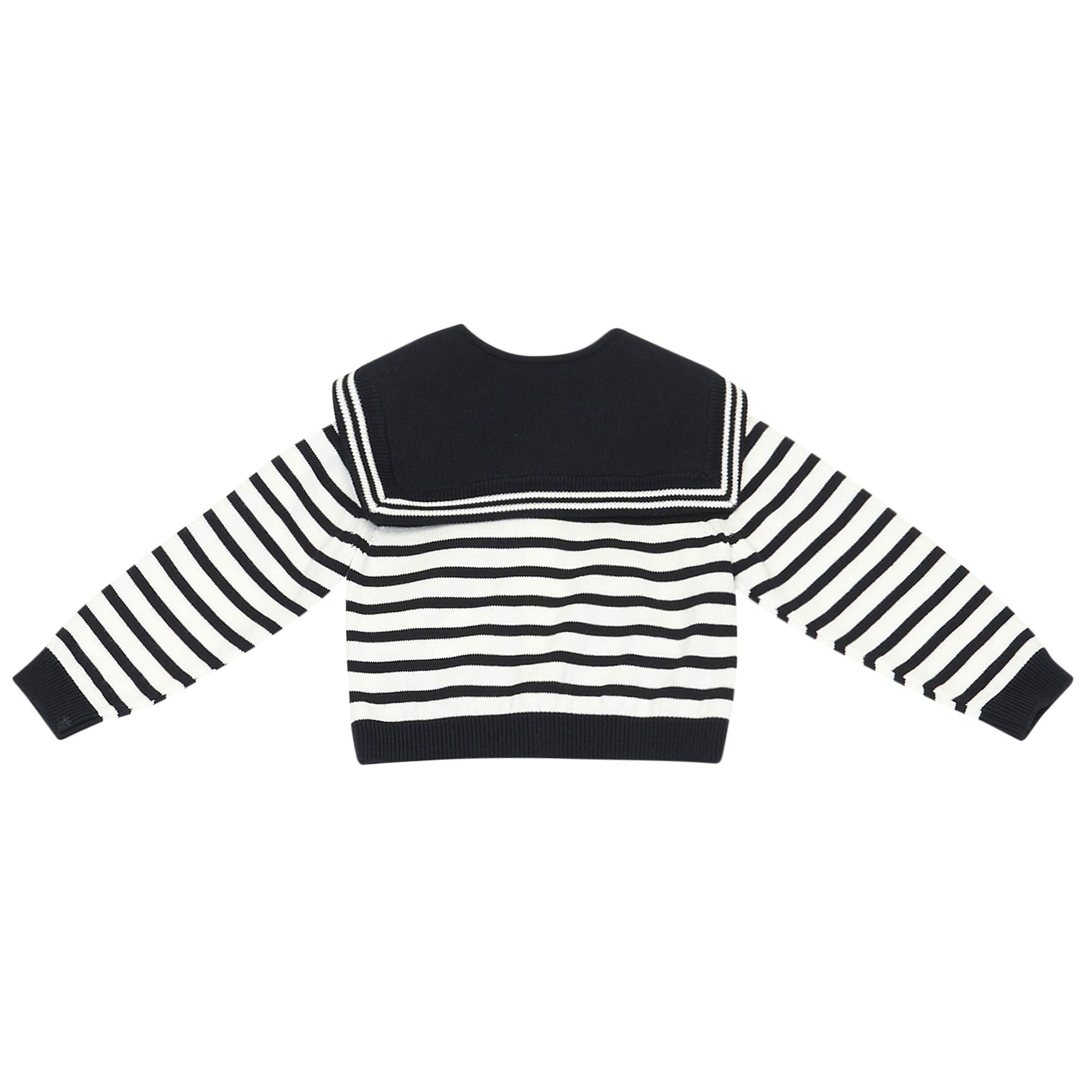 Baby Girls Blue & White striped Cardigan - CÉMAROSE | Children's Fashion Store - 2