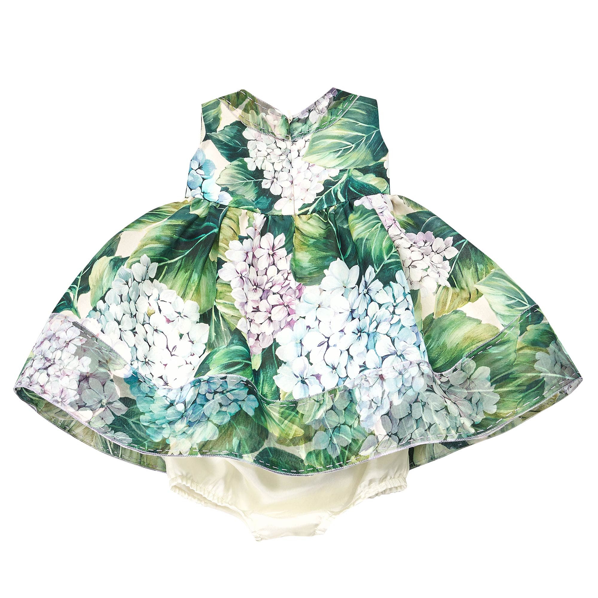 Baby Girls Green 'Ortensia' Silk Dress