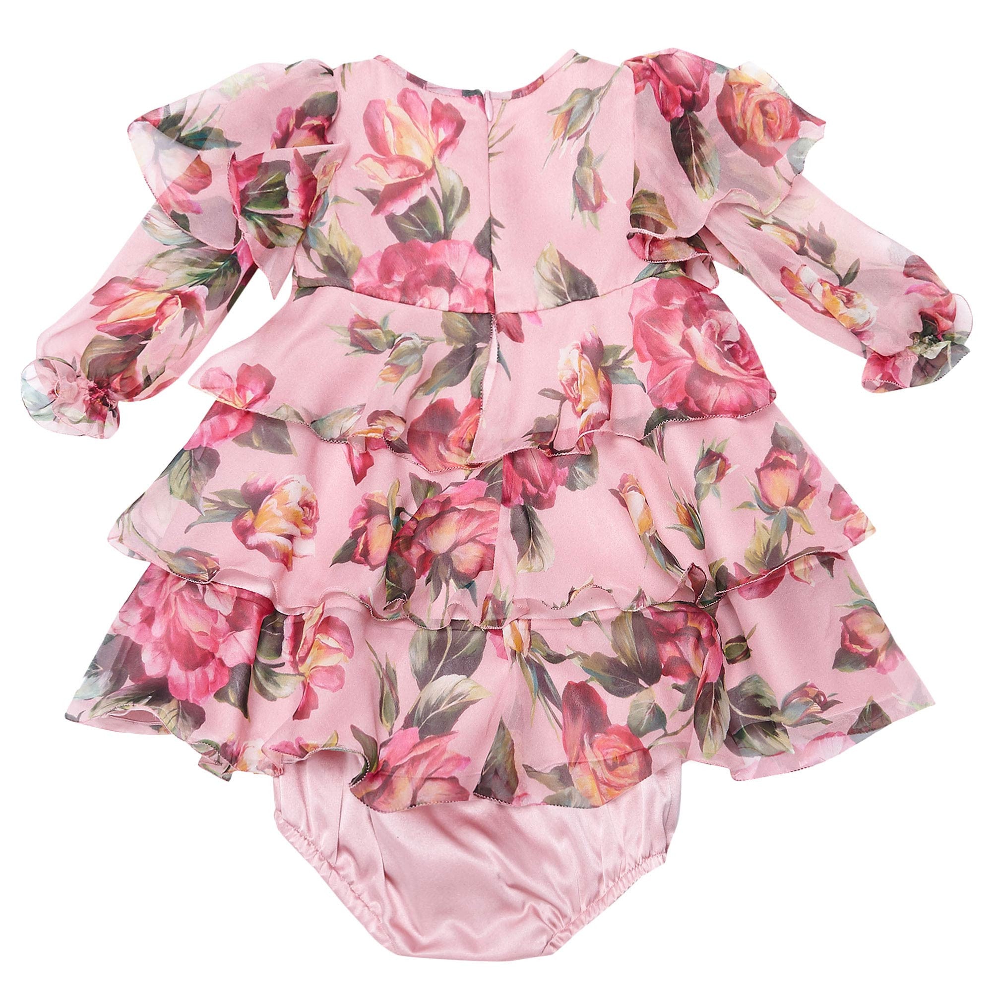Baby Girls Flower-Printed Silk Dress