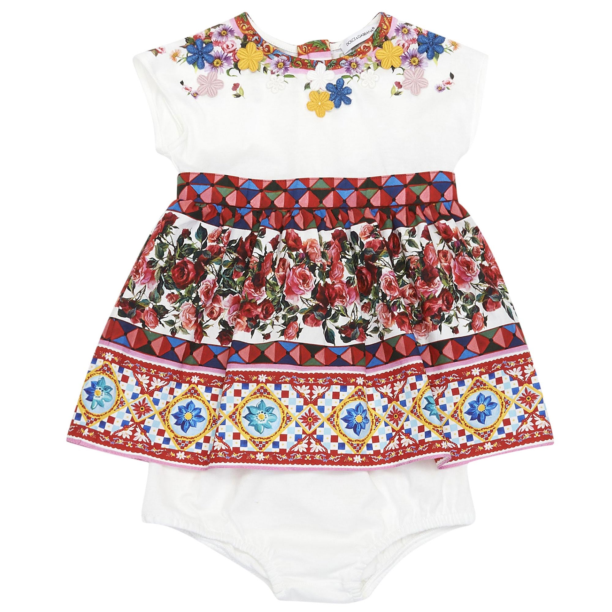 Baby Girls Multicolor 'Carretto Con Rose' Dress - CÉMAROSE | Children's Fashion Store - 1