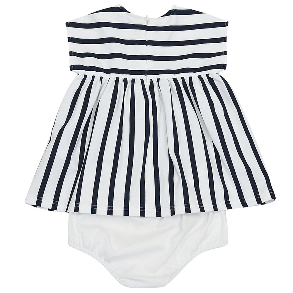 Baby Girls Blue & White striped Dresses  With Cherry - CÉMAROSE | Children's Fashion Store - 2