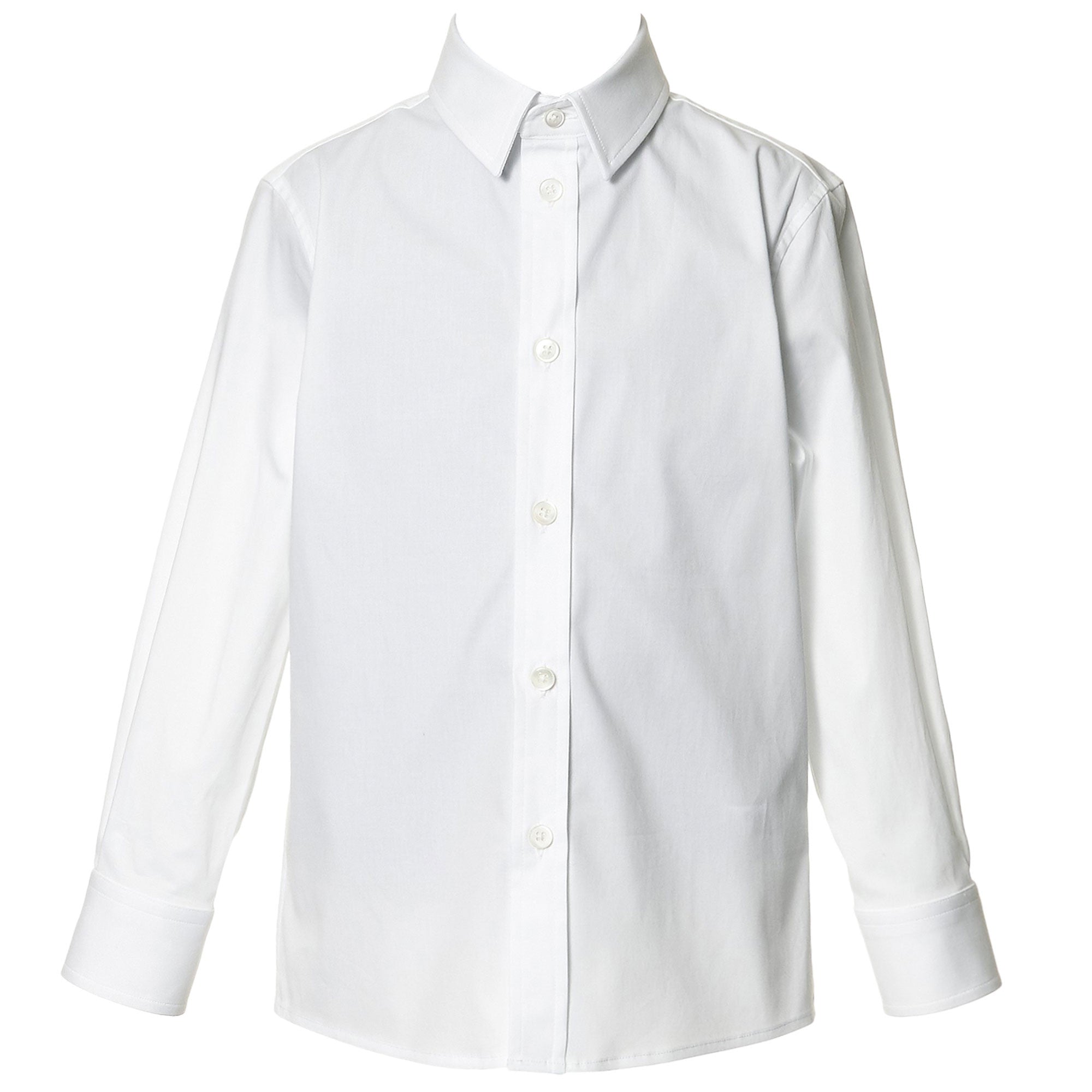 Boys White Cotton Jersey Long Sleeved Shirt - CÉMAROSE | Children's Fashion Store - 1