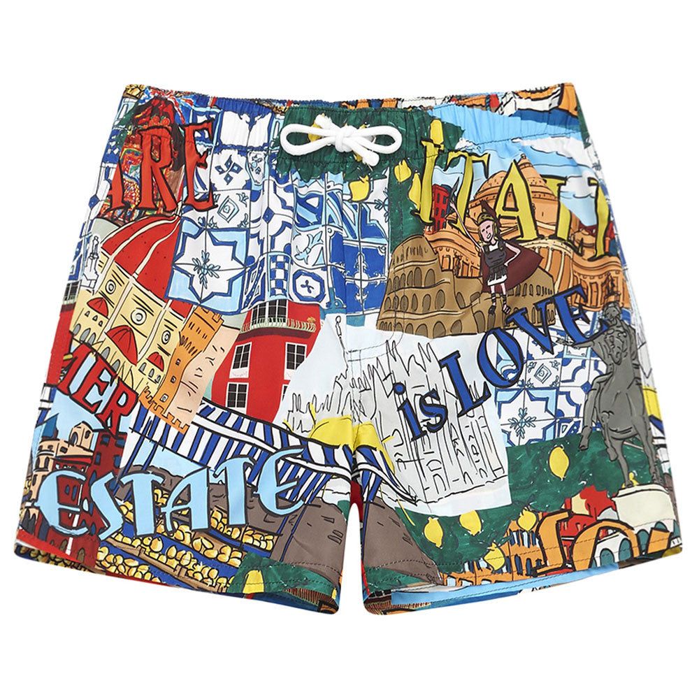 Boys 'Summer Love Italy' Cotton Beachwear Short - CÉMAROSE | Children's Fashion Store - 1