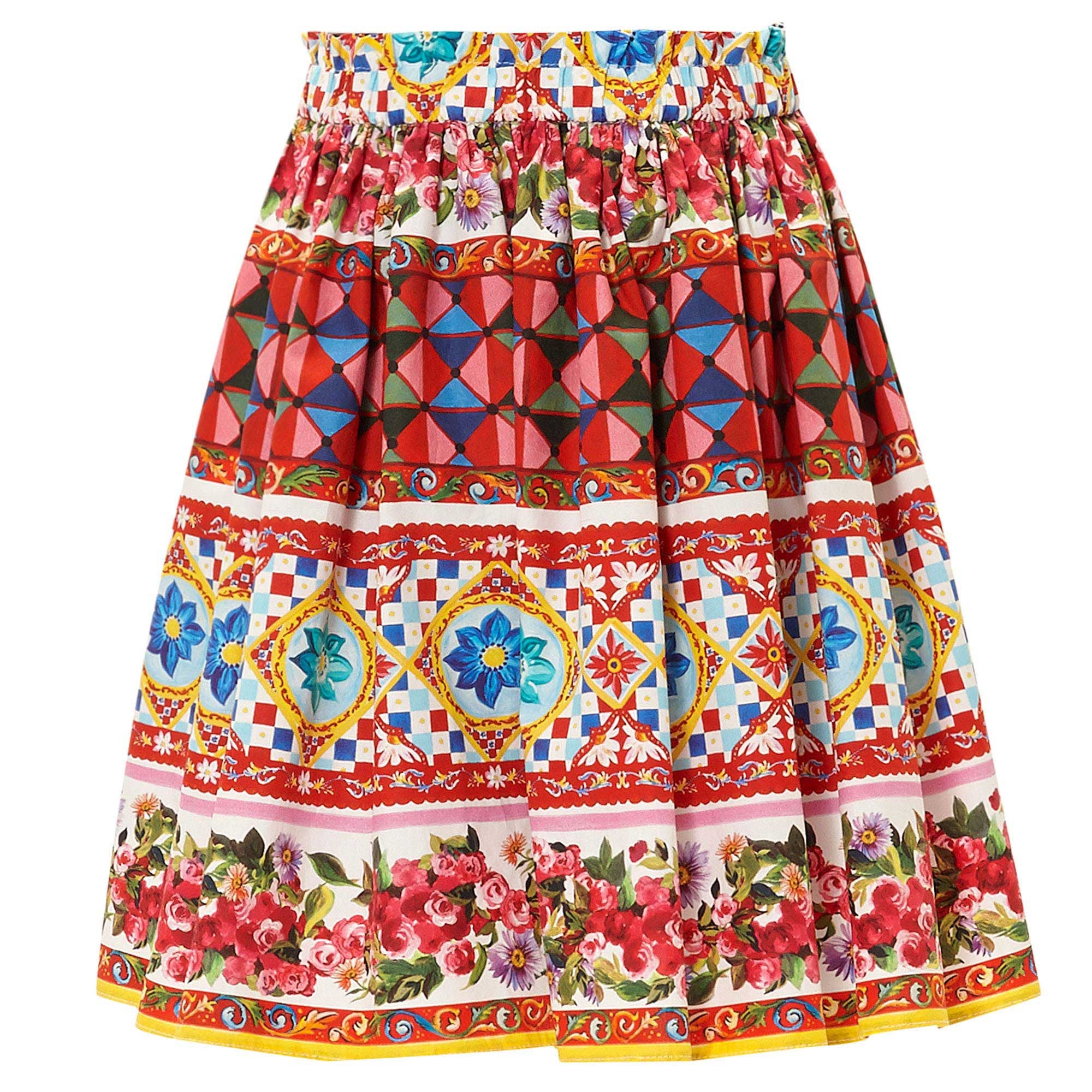 Girls Pink 'Carretto Con Rose' Cotton Skirt - CÉMAROSE | Children's Fashion Store - 2