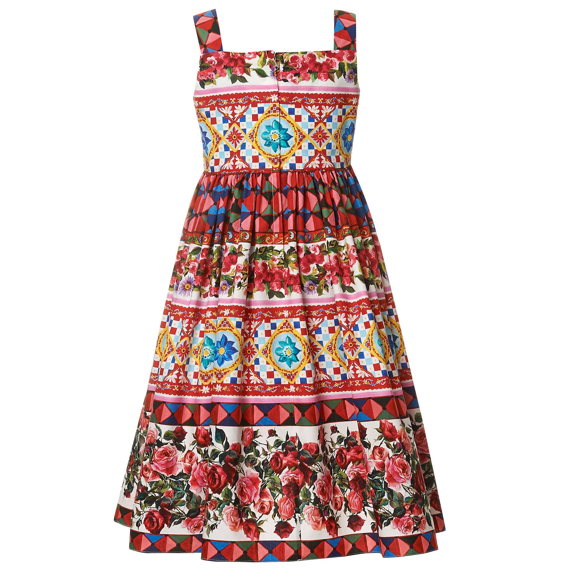 Girls Multicolor Flower Printed Cotton Jersey Dress - CÉMAROSE | Children's Fashion Store - 2
