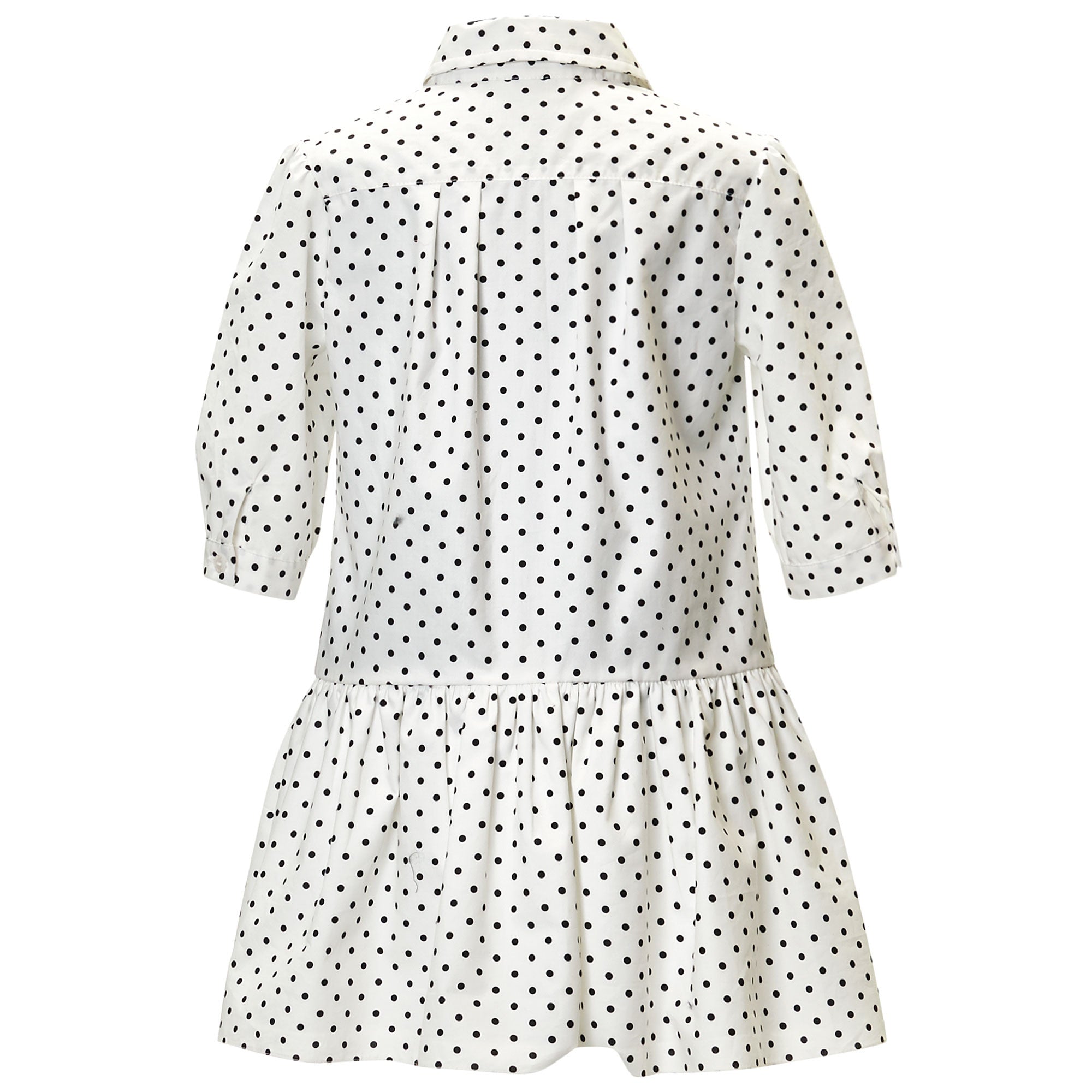 Girls White Polka Dot Cotton Dress