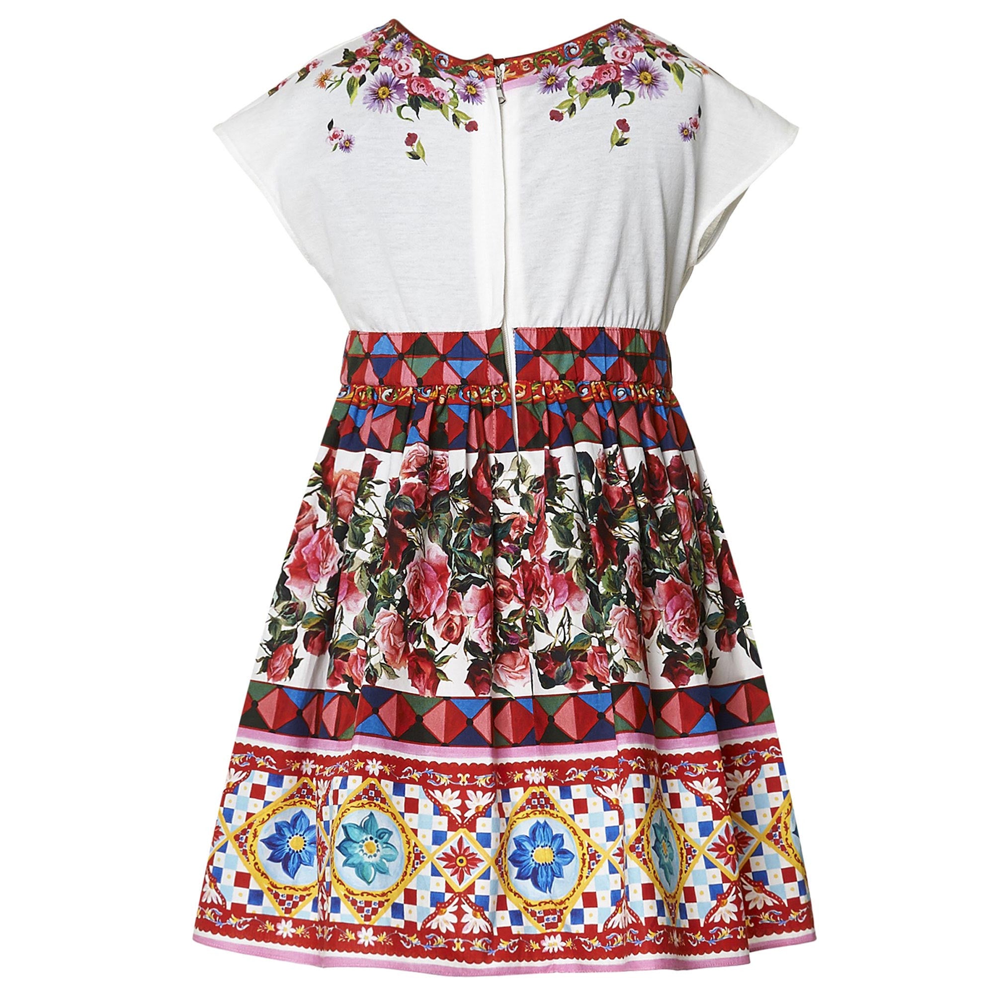 Girls White 'Carretto Con Rose' Dress - CÉMAROSE | Children's Fashion Store - 2