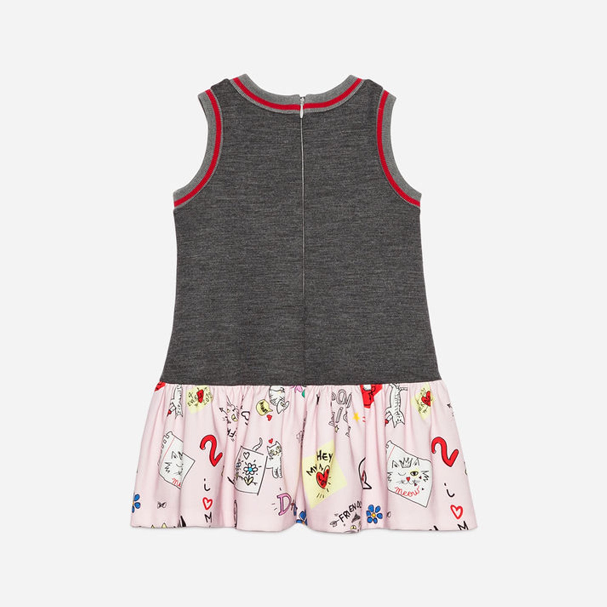 Girls Grey & Rose Cotton Dress
