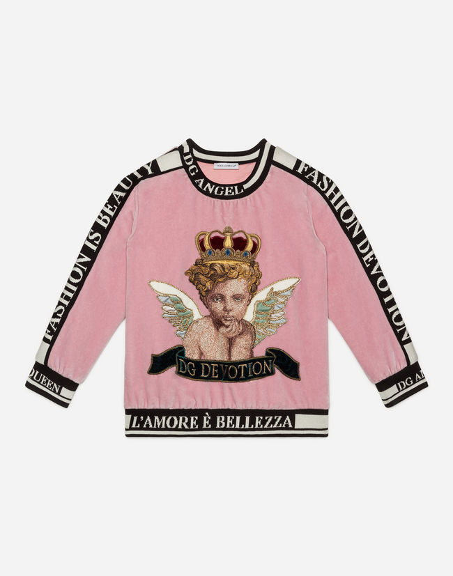Girls Light Pill Rose Cotton Sweatshirt