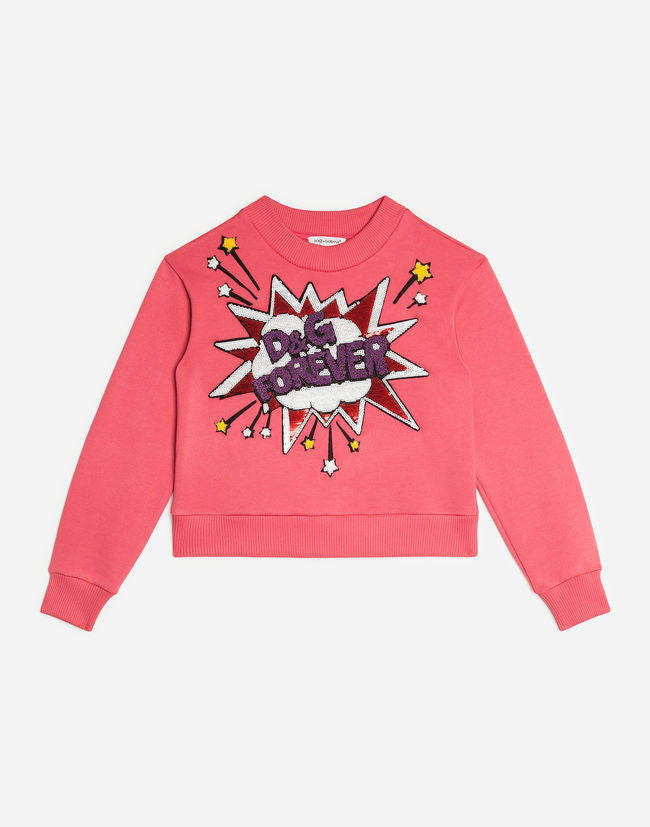 Girls Dark Pill Rose Cotton Sweatshirt
