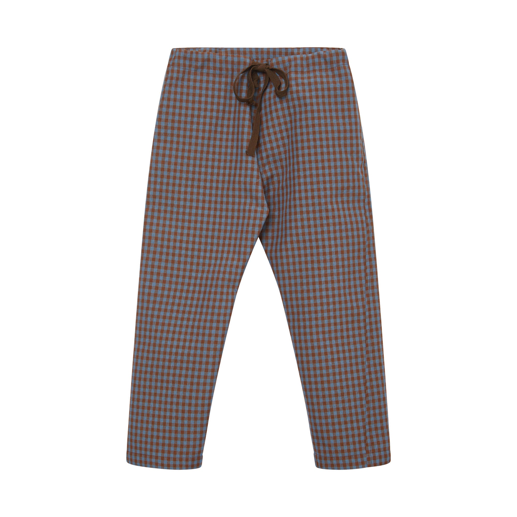 Boys & Girls Blue Check Cotton Trousers