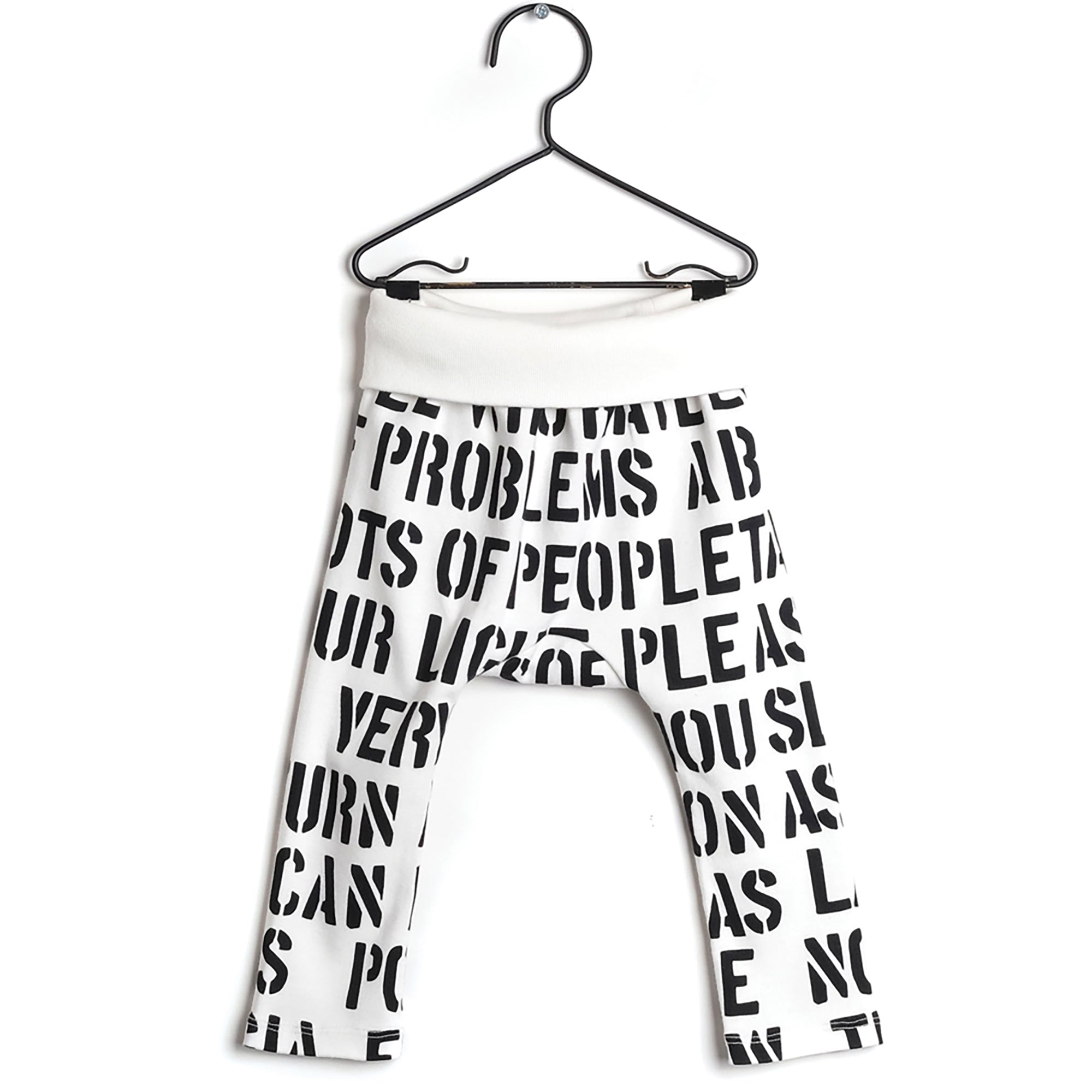 Baby White Printed Cotton Leggings