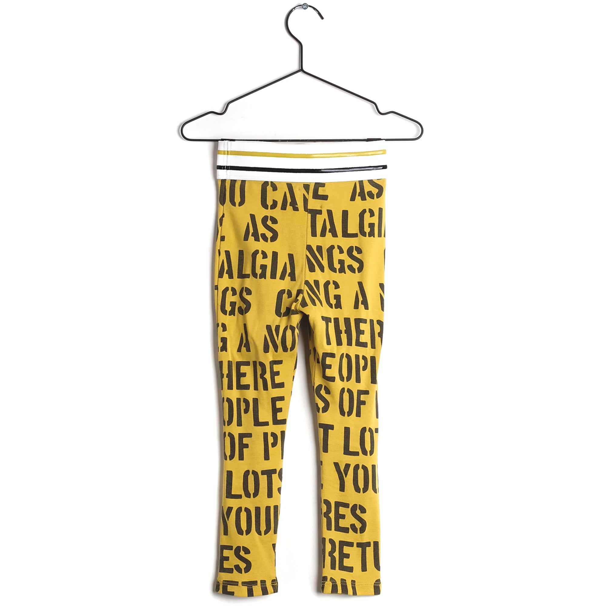 Girls Yellow Printed Cotton Leggings