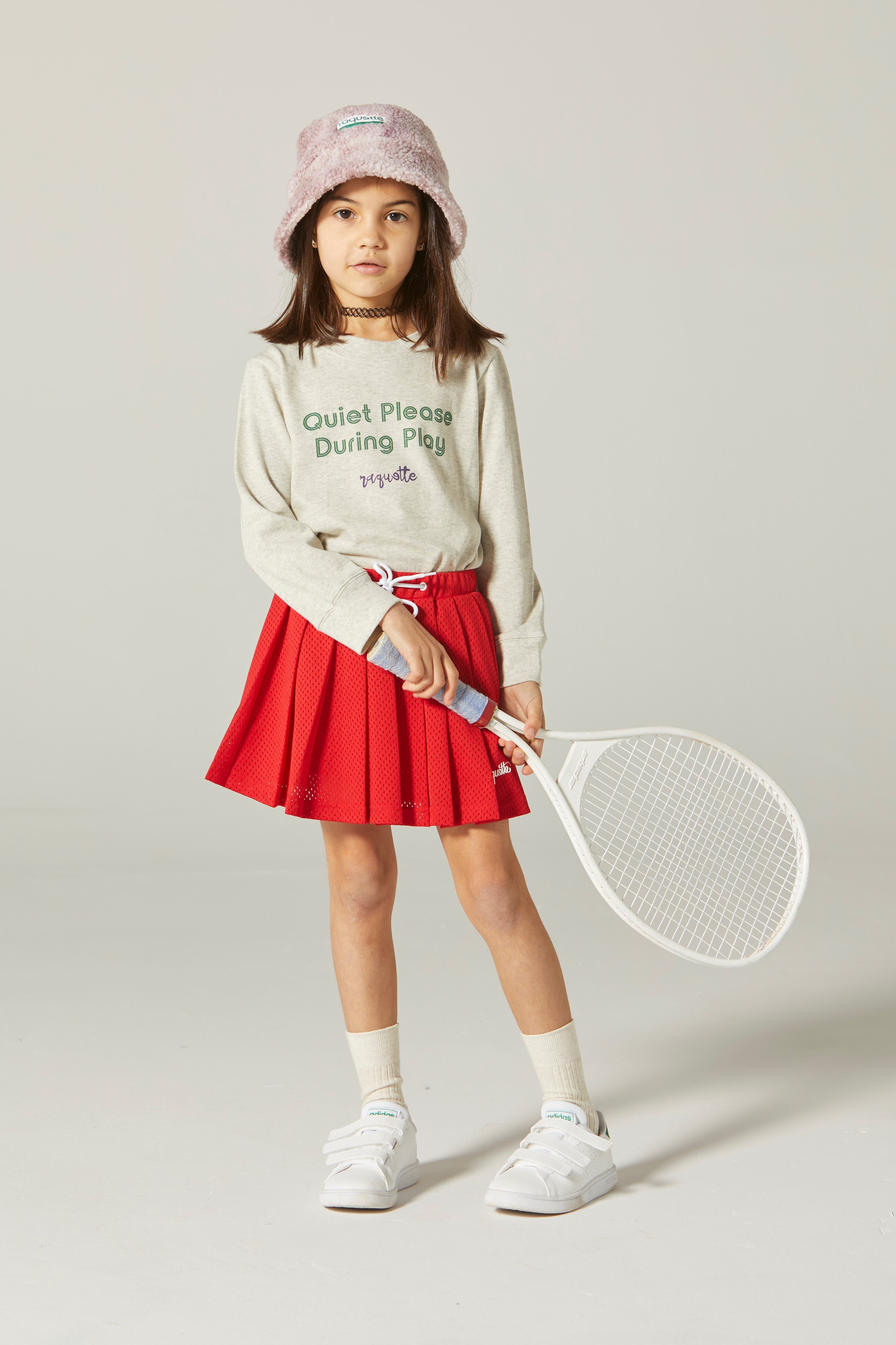 Girls Red Mesh Logo Skirt