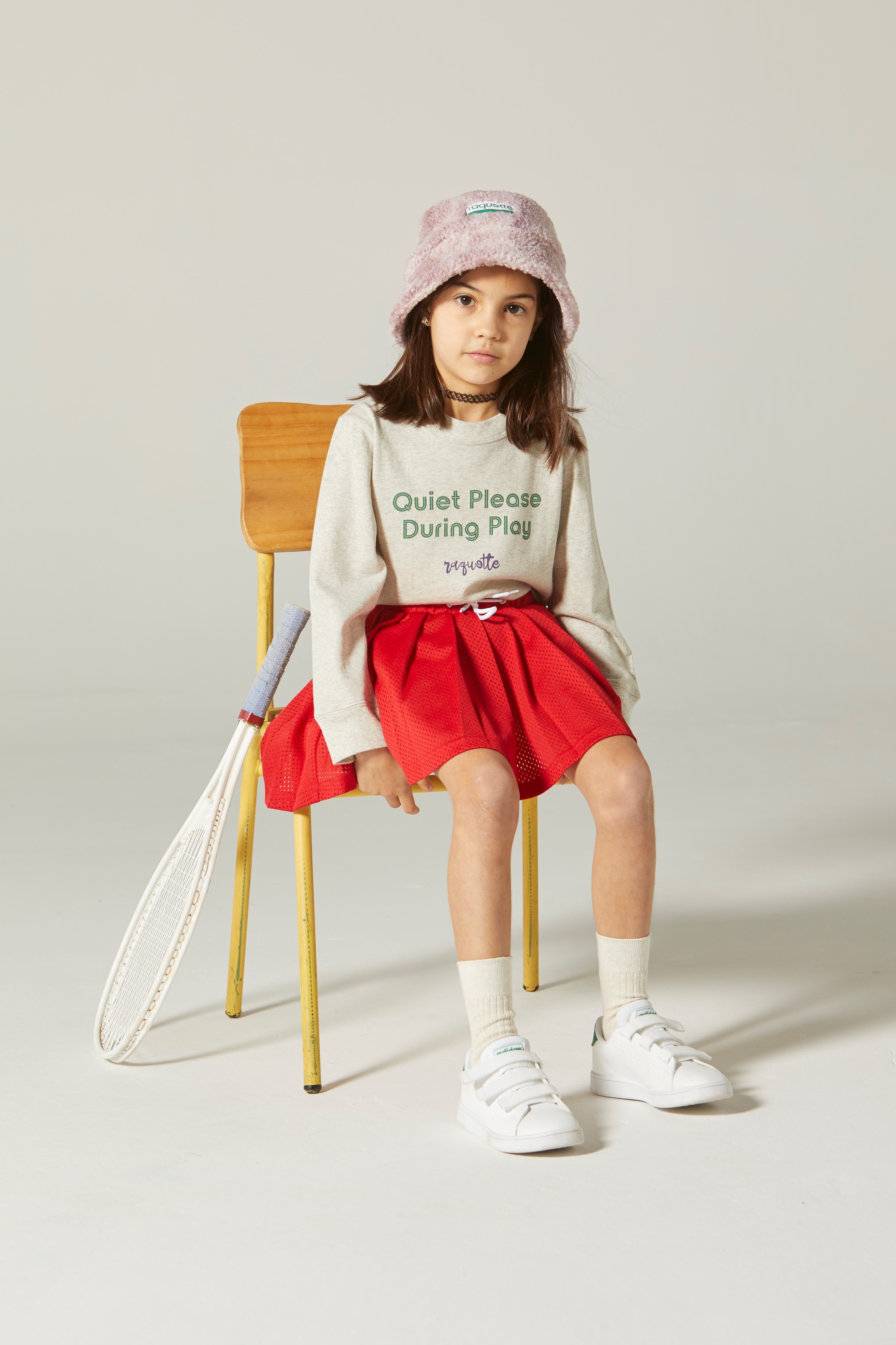 Girls Red Mesh Logo Skirt