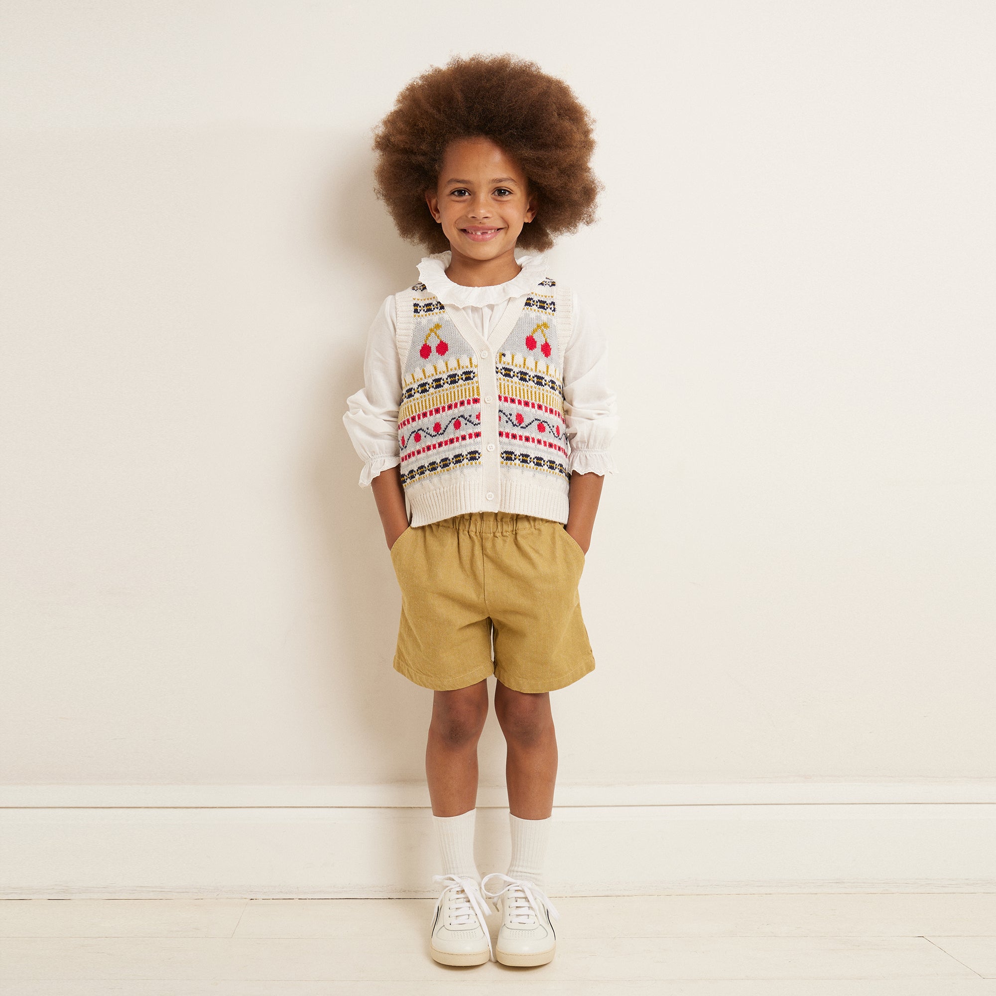 Boys & Girls White Wool Gilet