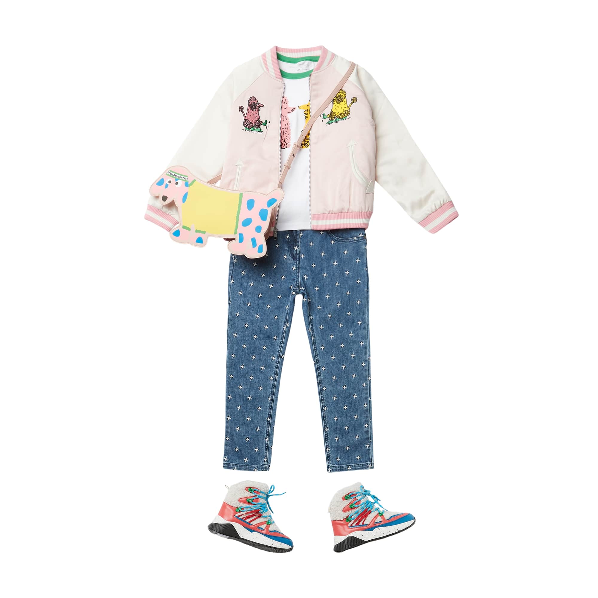 Girls Pink Poodle Padded Jacket