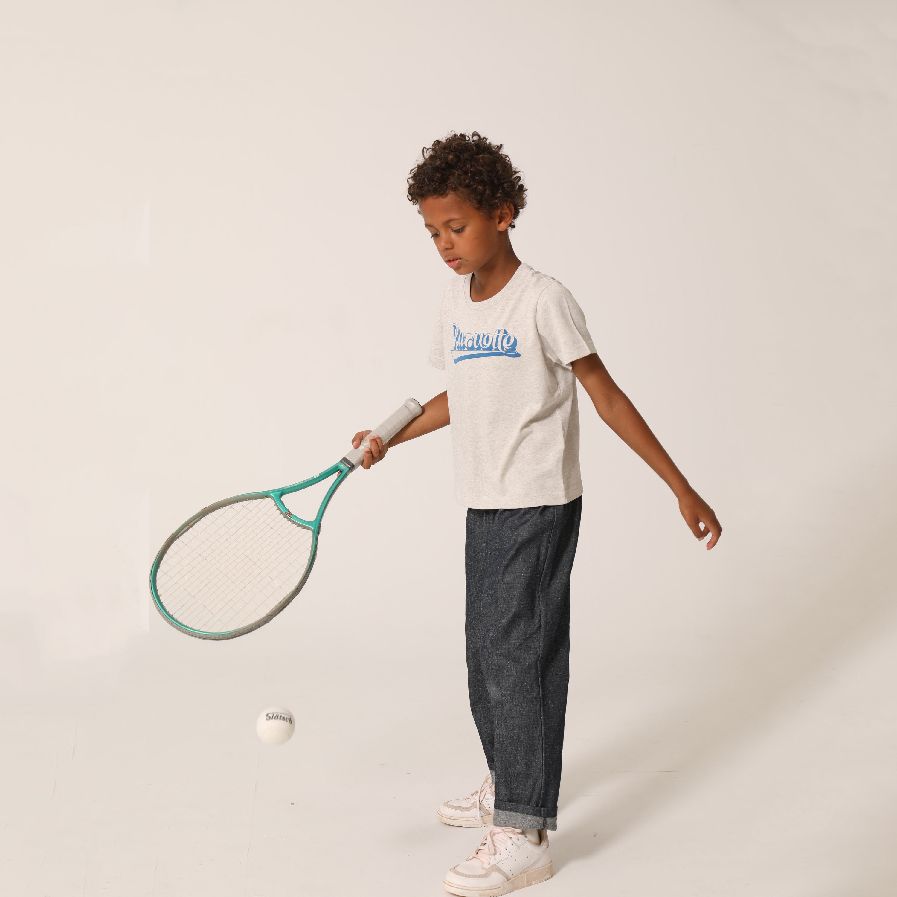 Boys & Girls Grey Logo Cotton T-Shirt