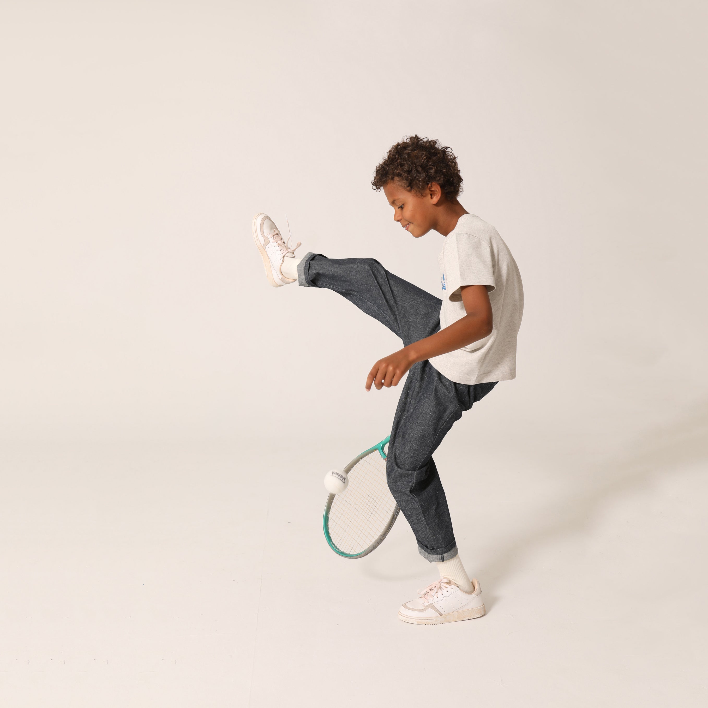 Boys & Girls Grey Logo Cotton T-Shirt