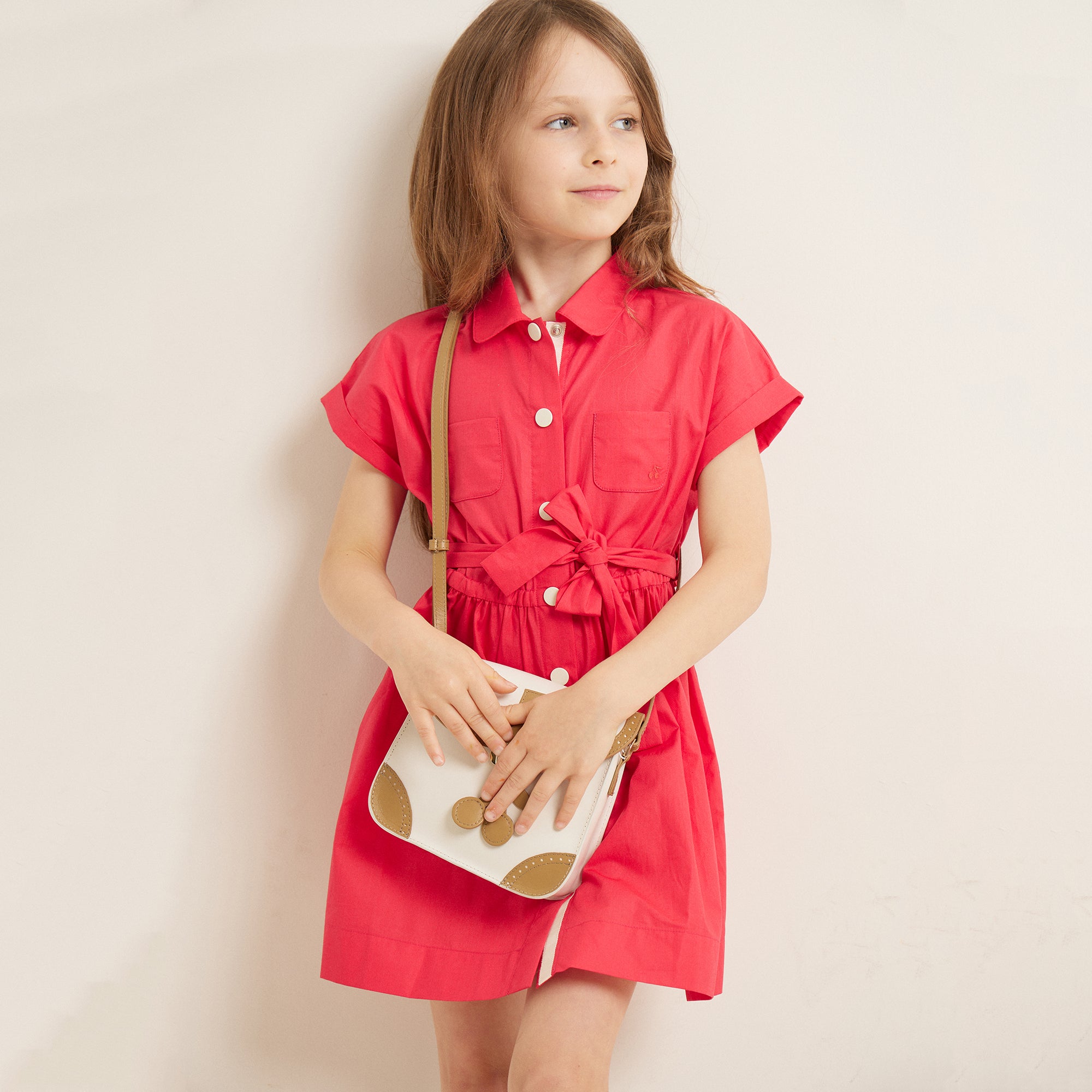 Girls Red Cotton Dress