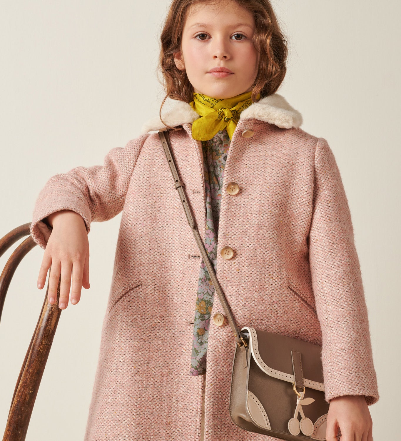 Girls Pink Wool Coat