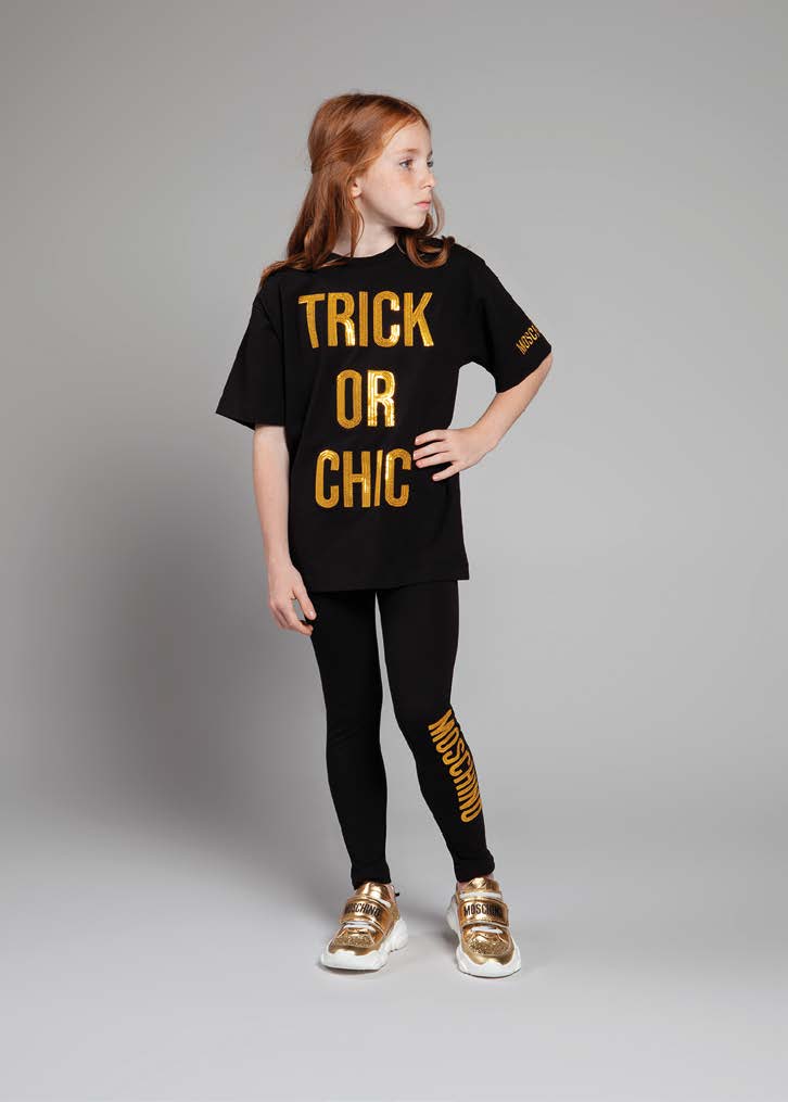Girls Black Logo Cotton T-shirt
