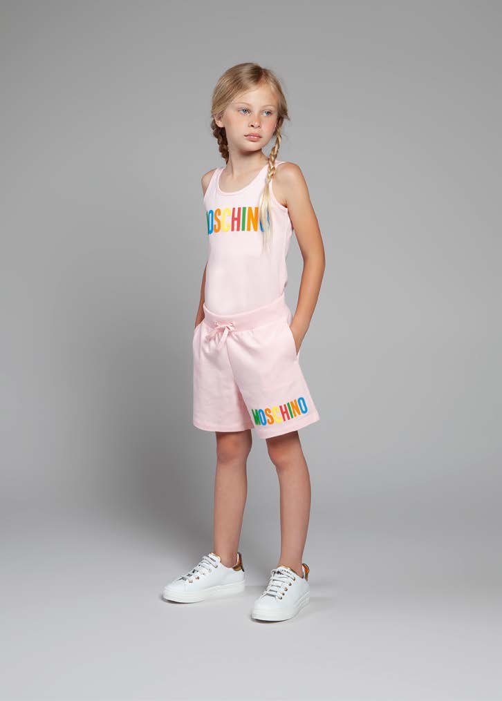 Girls Pink Logo Cotton Shorts