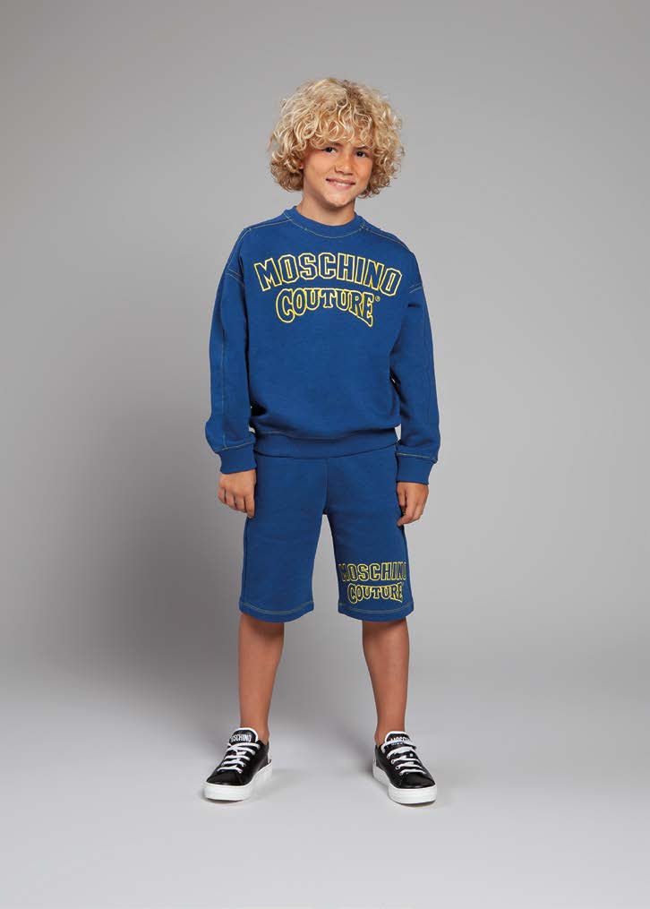 Boys Blue Logo Cotton Shorts