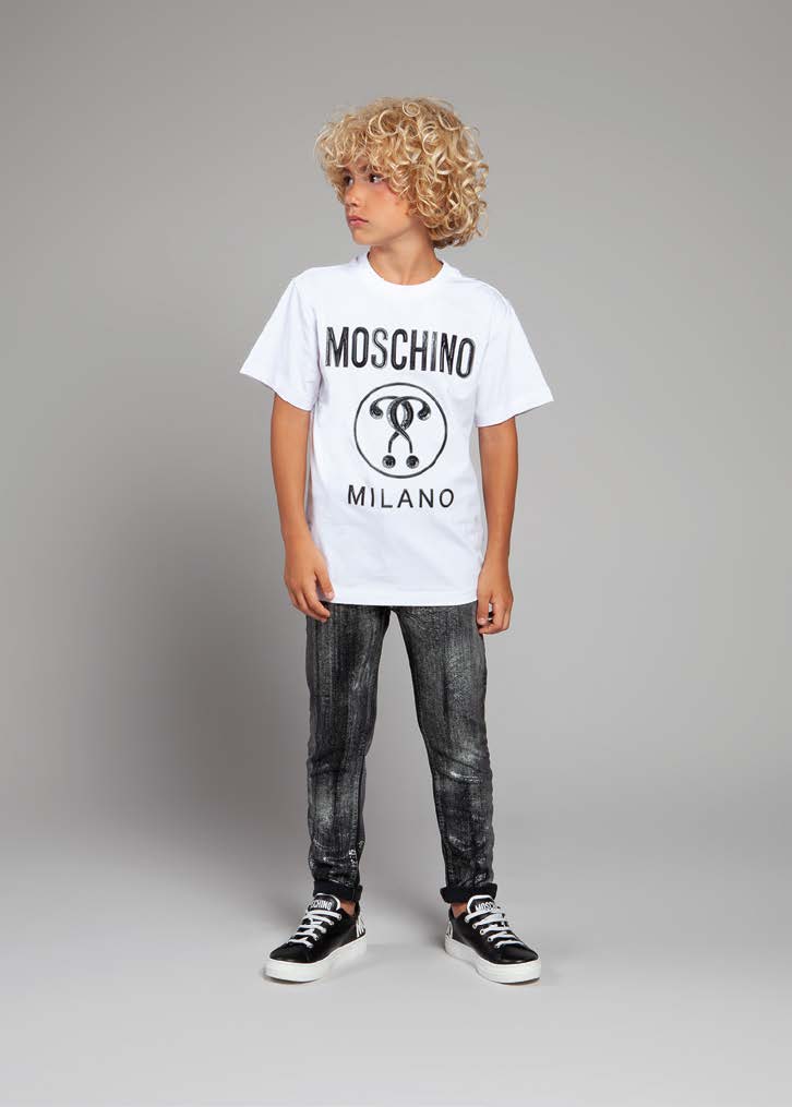 Boys White Logo Cotton T-shirt