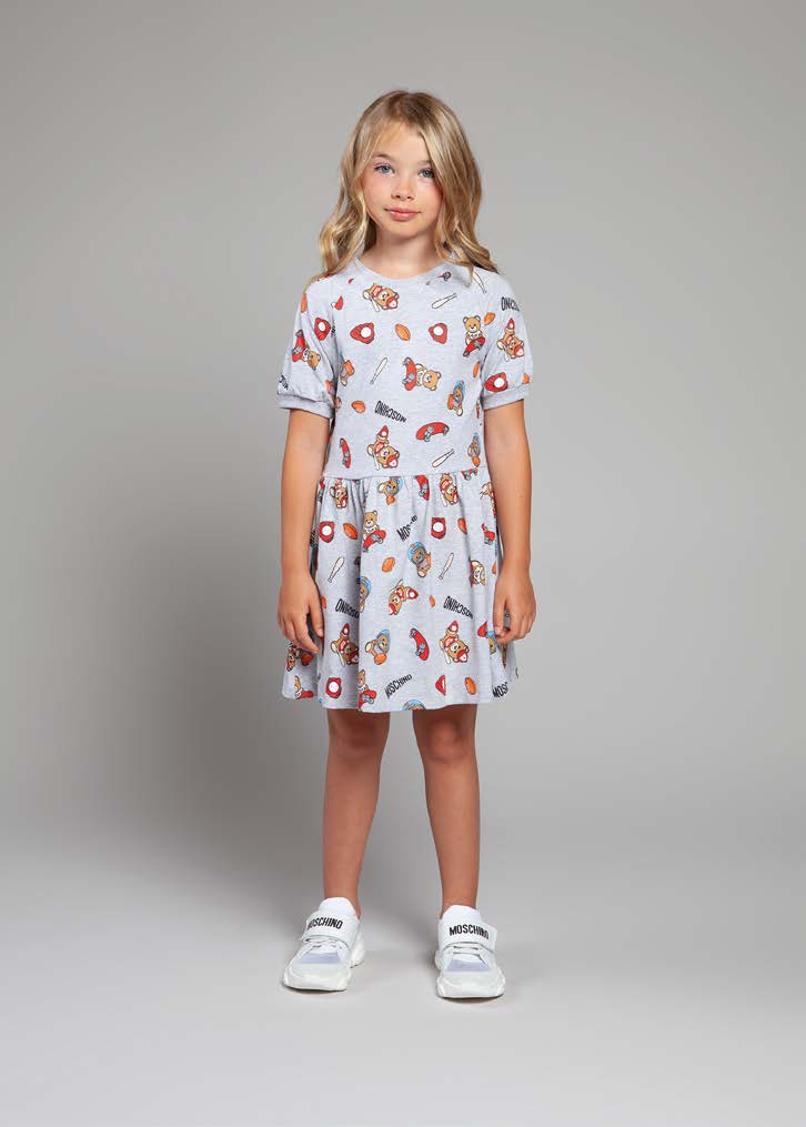 Girls Grey Cotton Dress
