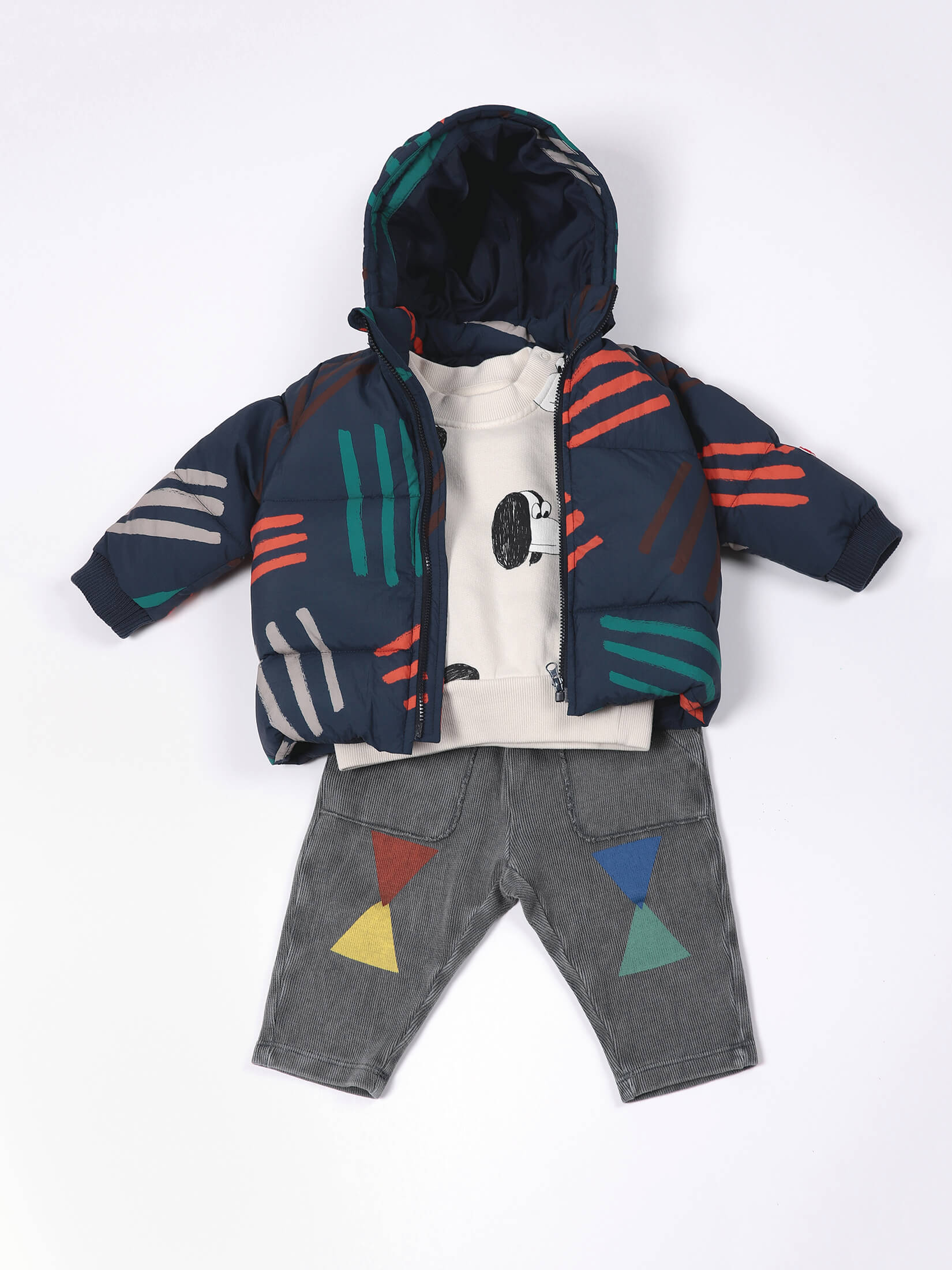Baby Boys & Girls Beige Printed Cotton Sweatshirt