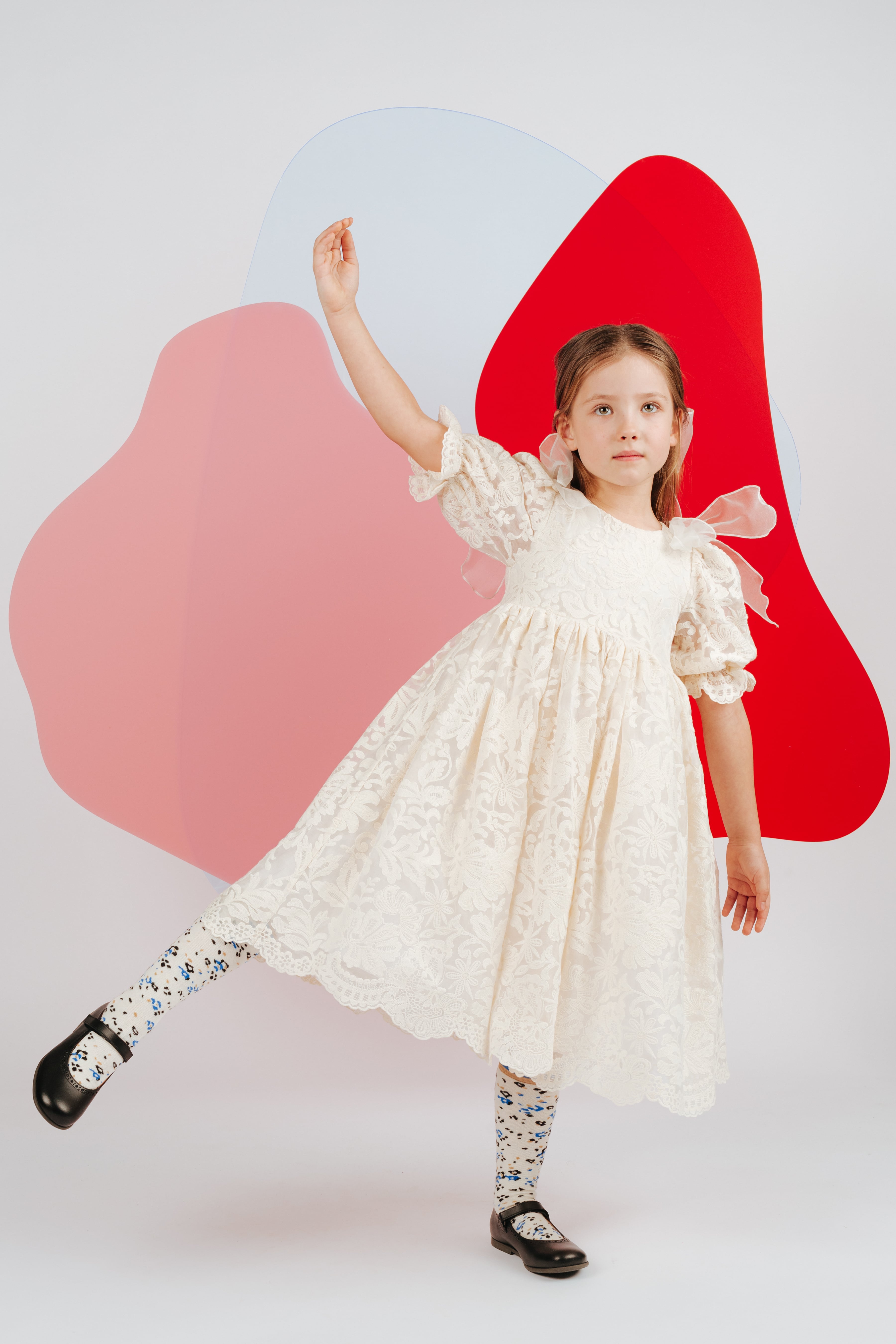 Girls White Embroidered Cotton Dress