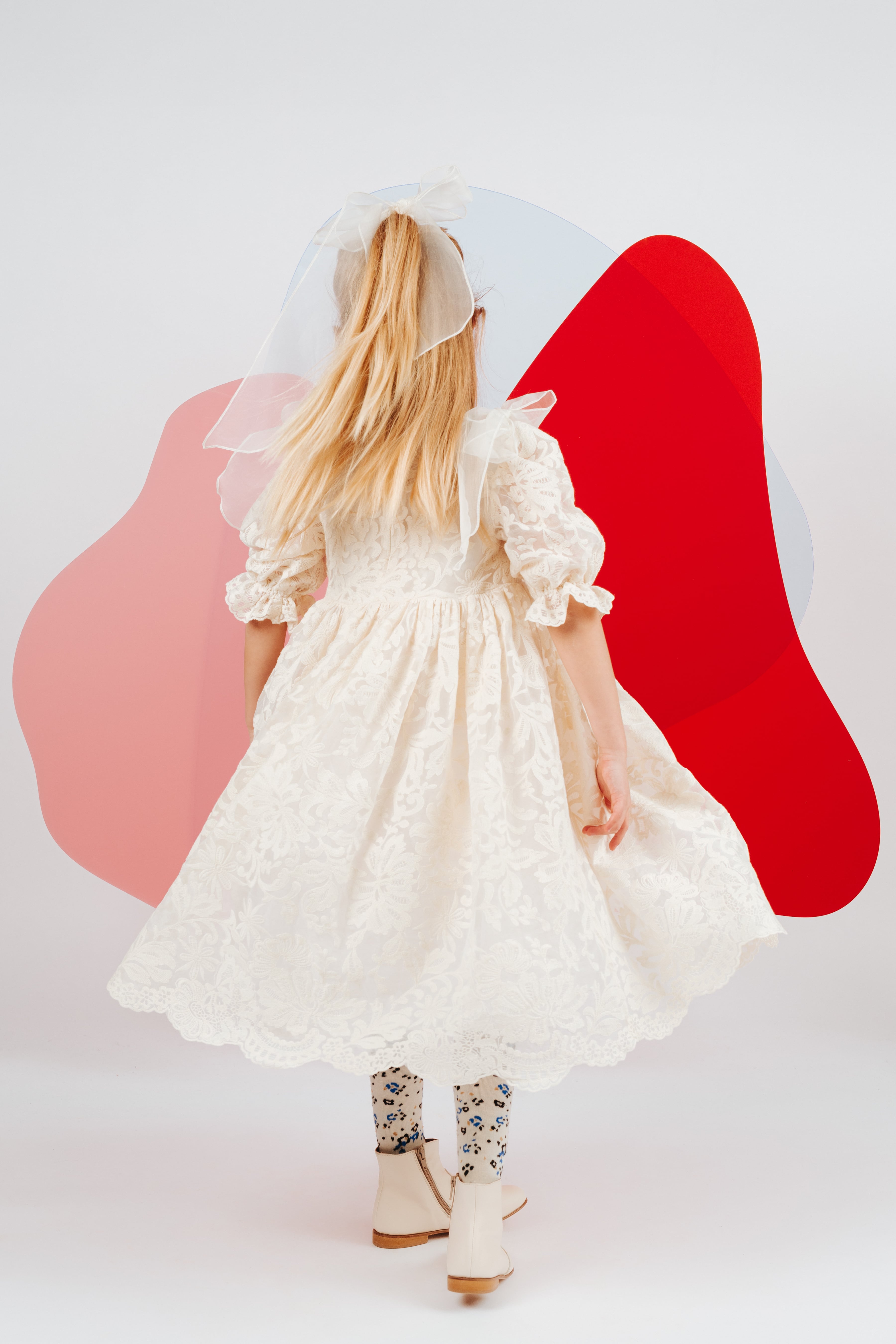Girls White Embroidered Cotton Dress