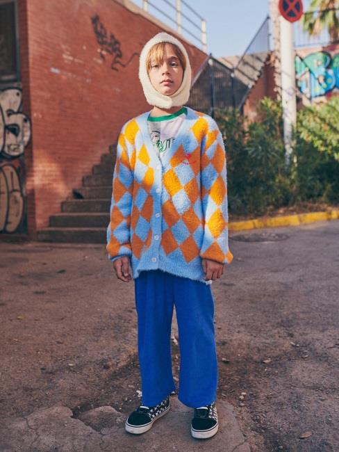 Boys & Girls Orange Check Cardigan