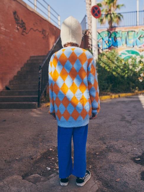 Boys & Girls Orange Check Cardigan