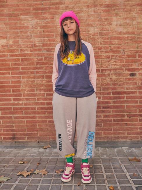 Boys & Girls Purple Printed Cotton T-Shirt