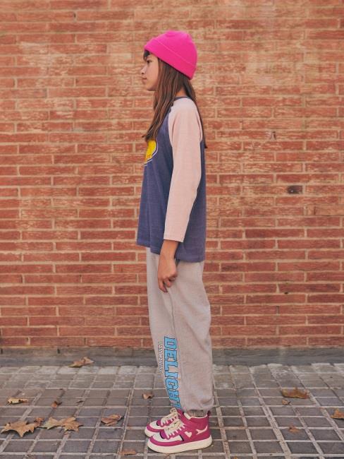 Boys & Girls Purple Printed Cotton T-Shirt