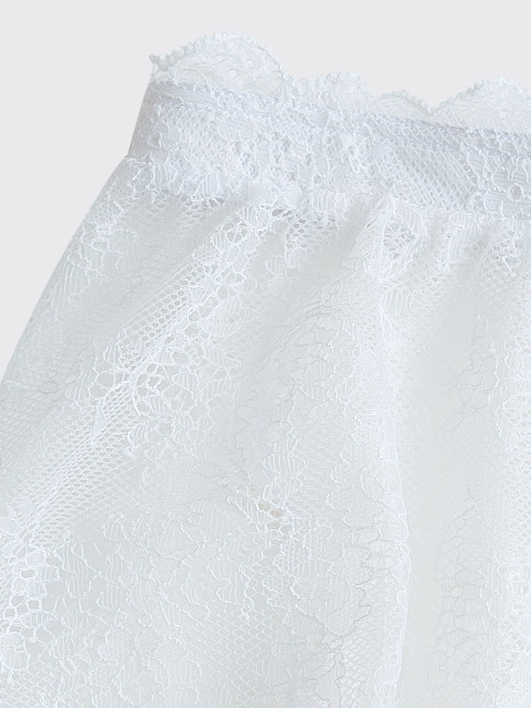 Girls White Lace Ballet Skirt