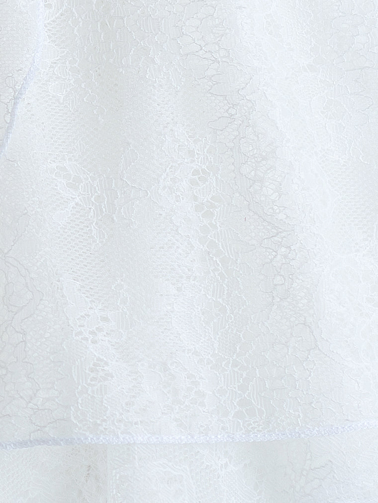 Girls White Lace Ballet Skirt