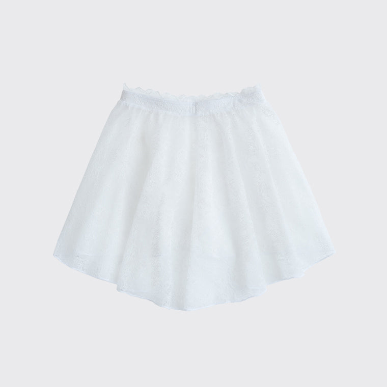 Girls White Lace Ballet Skirt