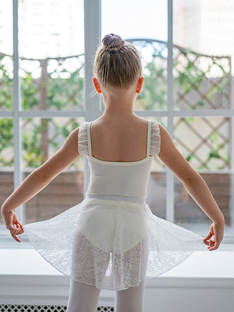 Girls White Lace Ballet Skirt