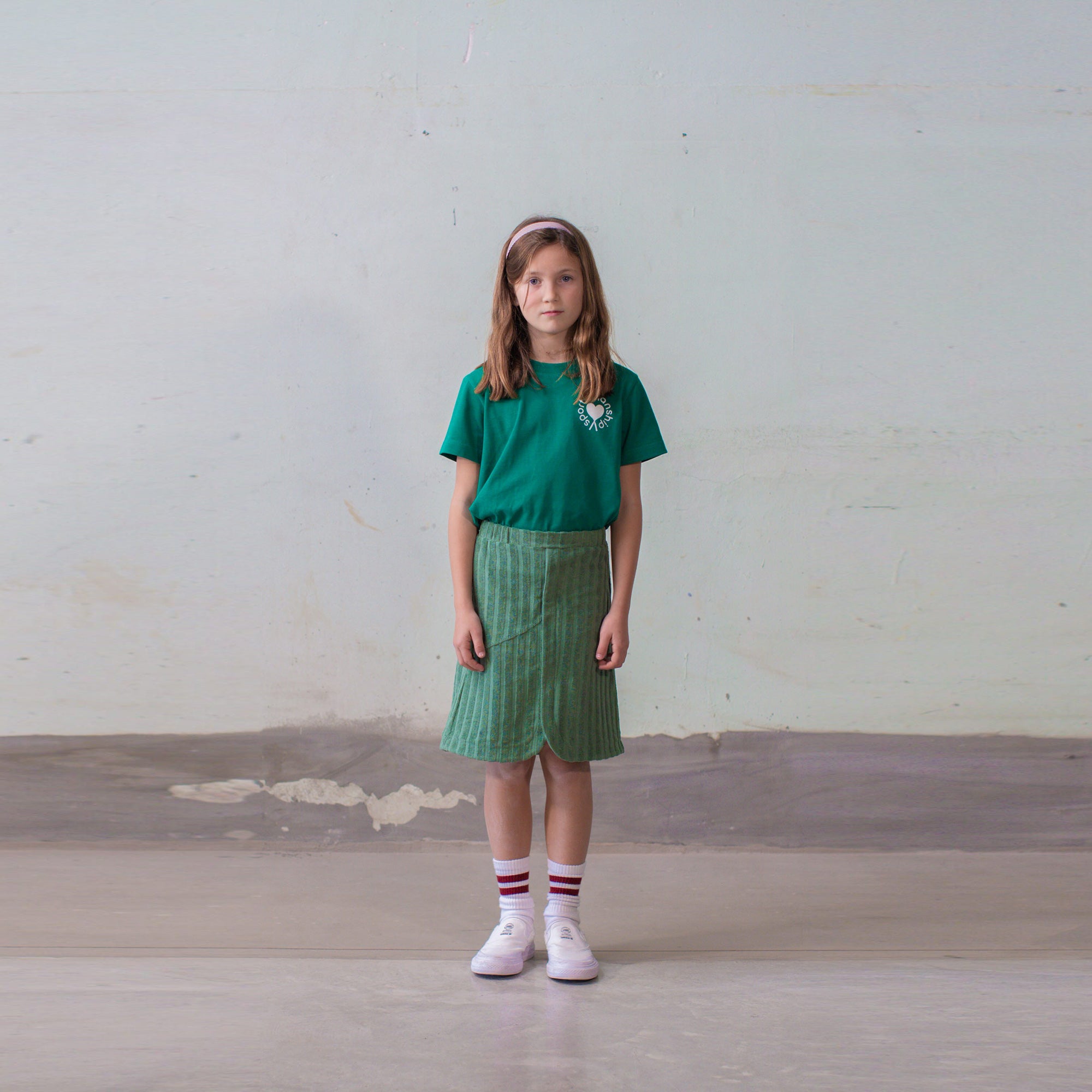 Boys & Girls Green Logo Cotton T-Shirt