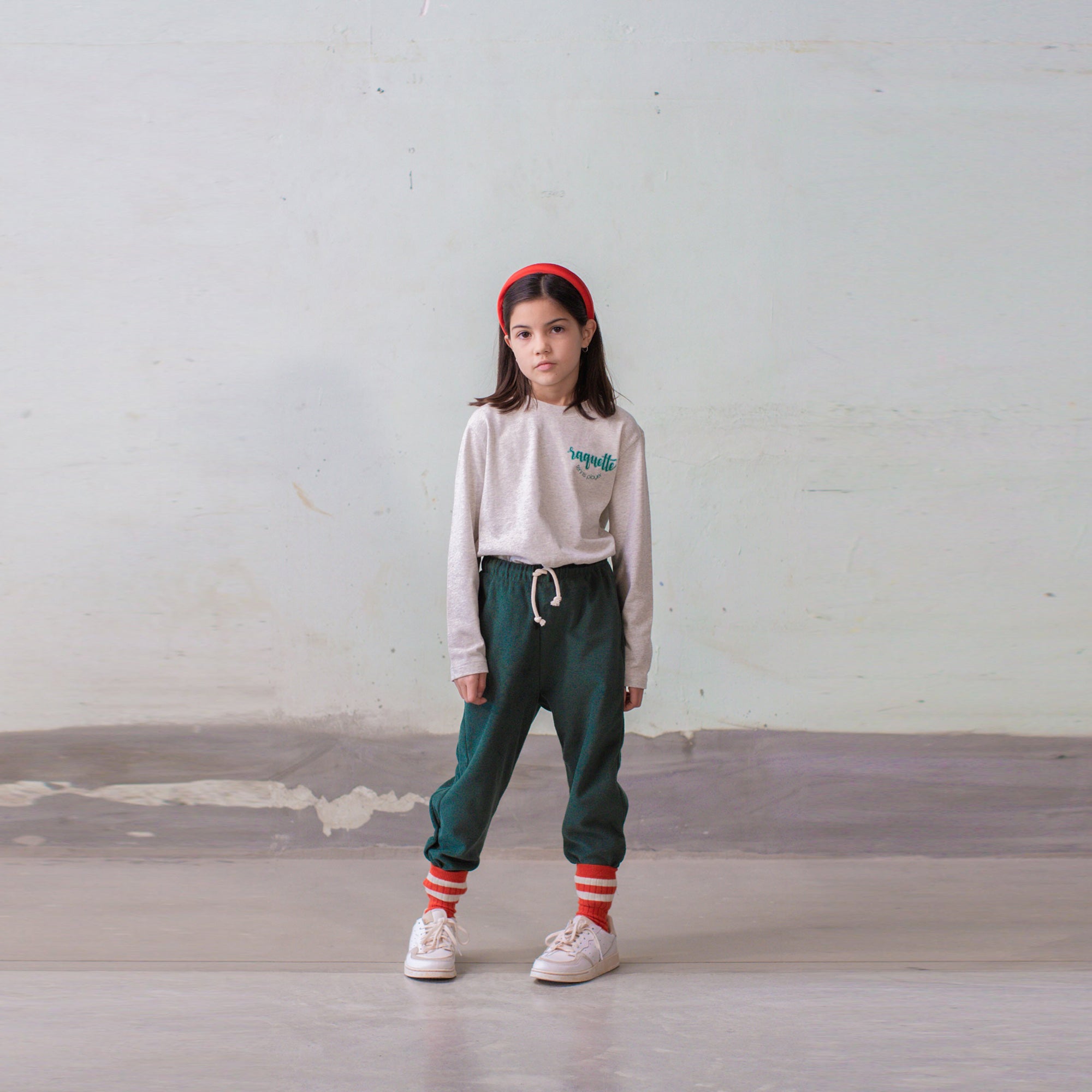 Boys & Girls Green Cotton Trousers