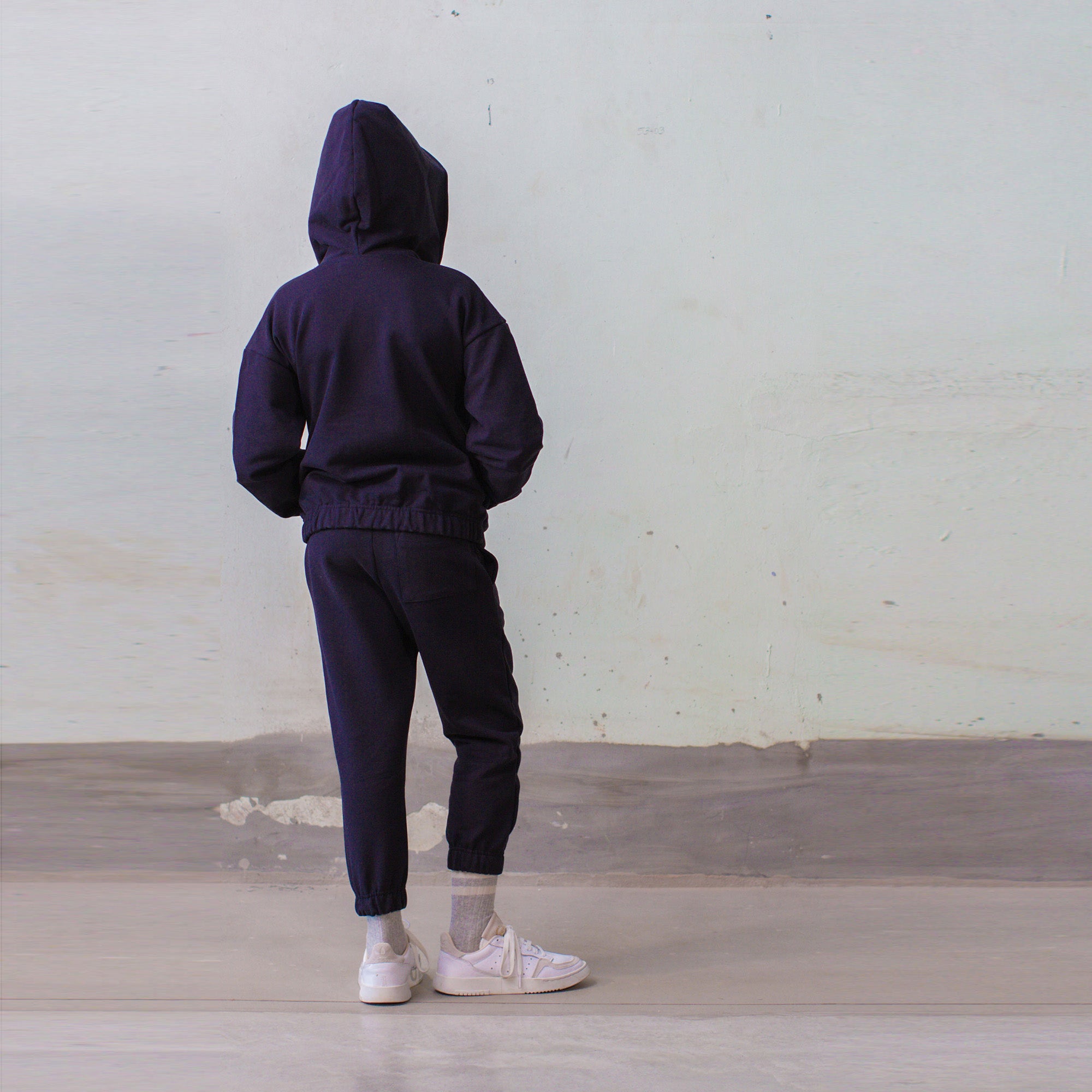 Boys & Girls Navy Hooded Zip-Up Top