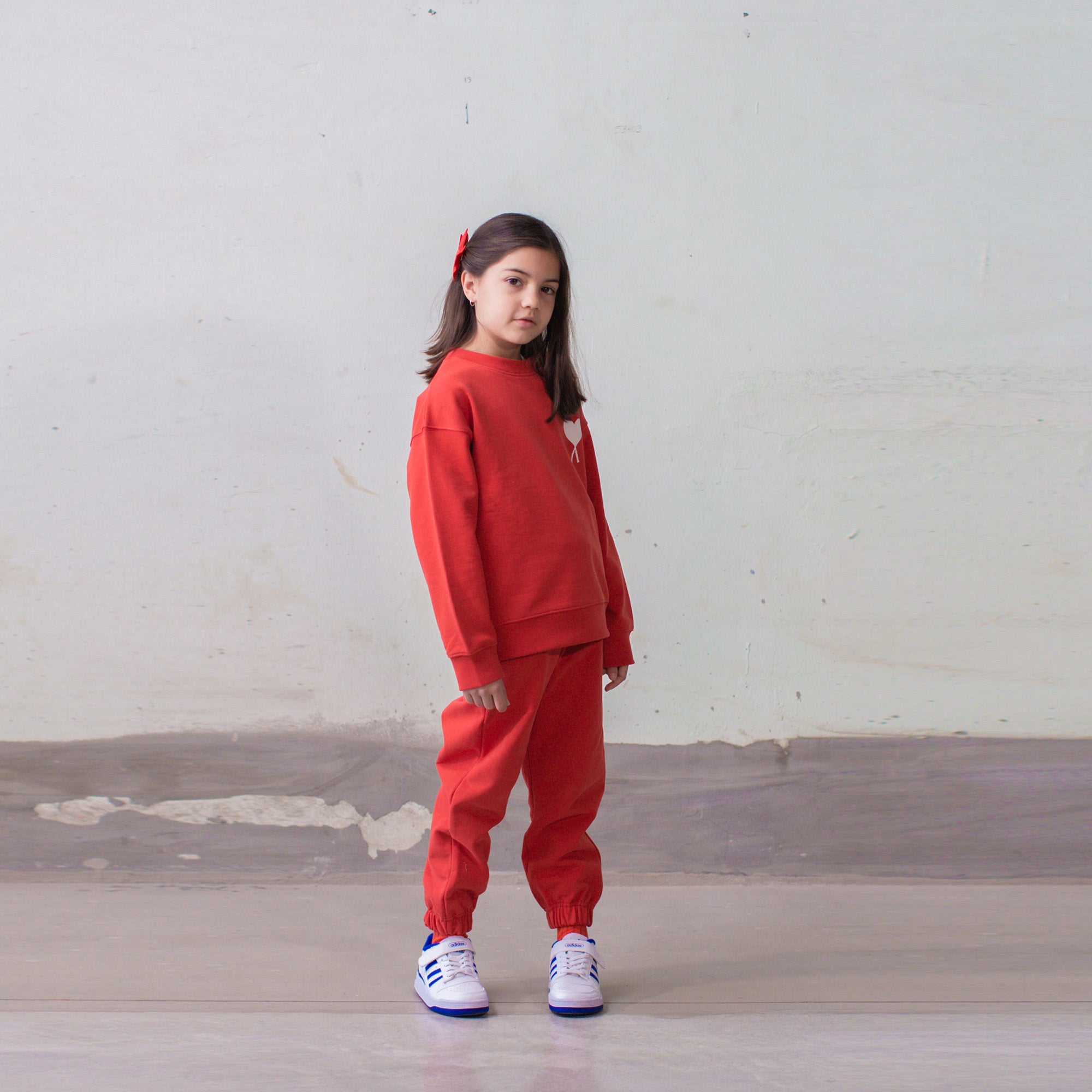 Boys & Girls Red Cotton Trousers
