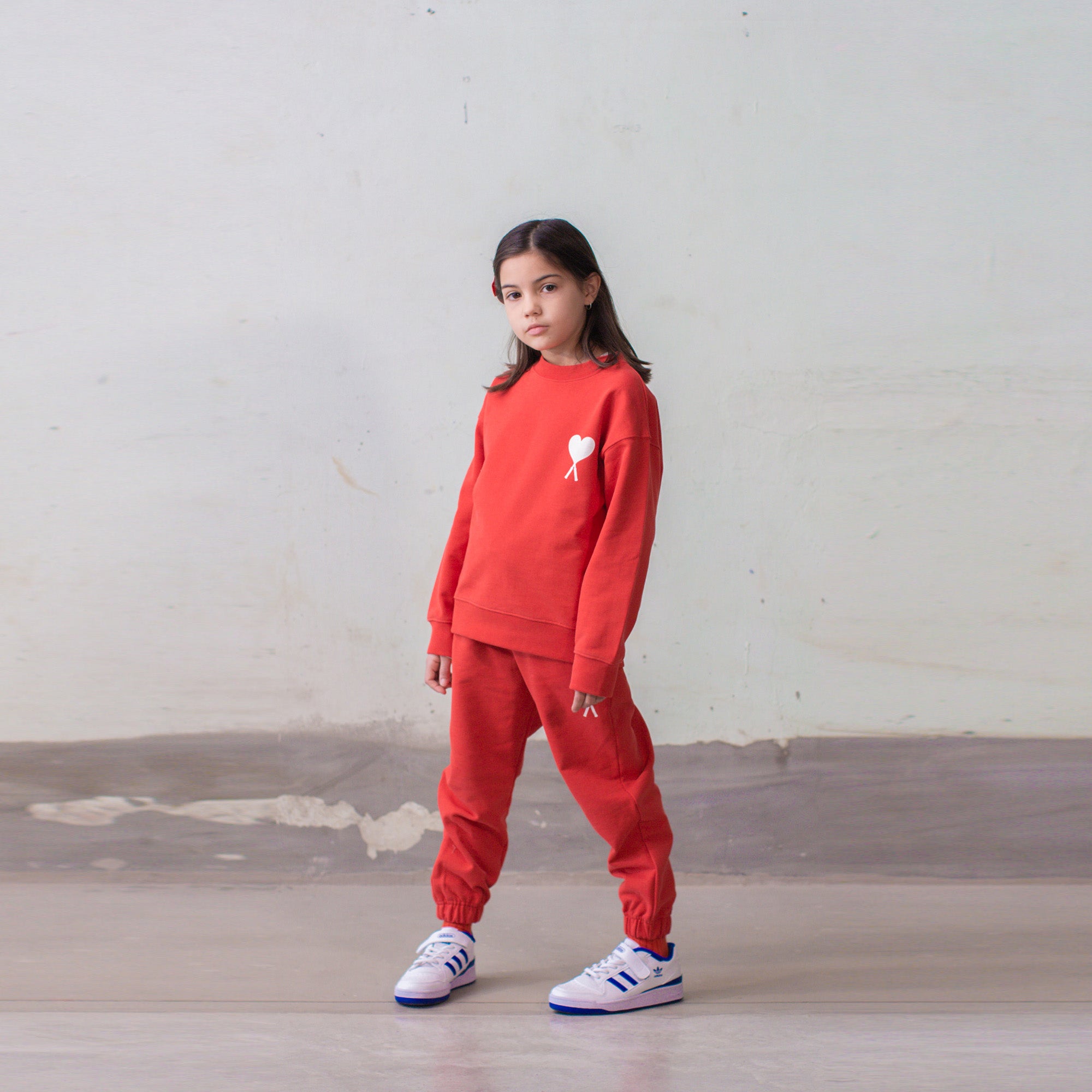 Boys & Girls Red Cotton Trousers