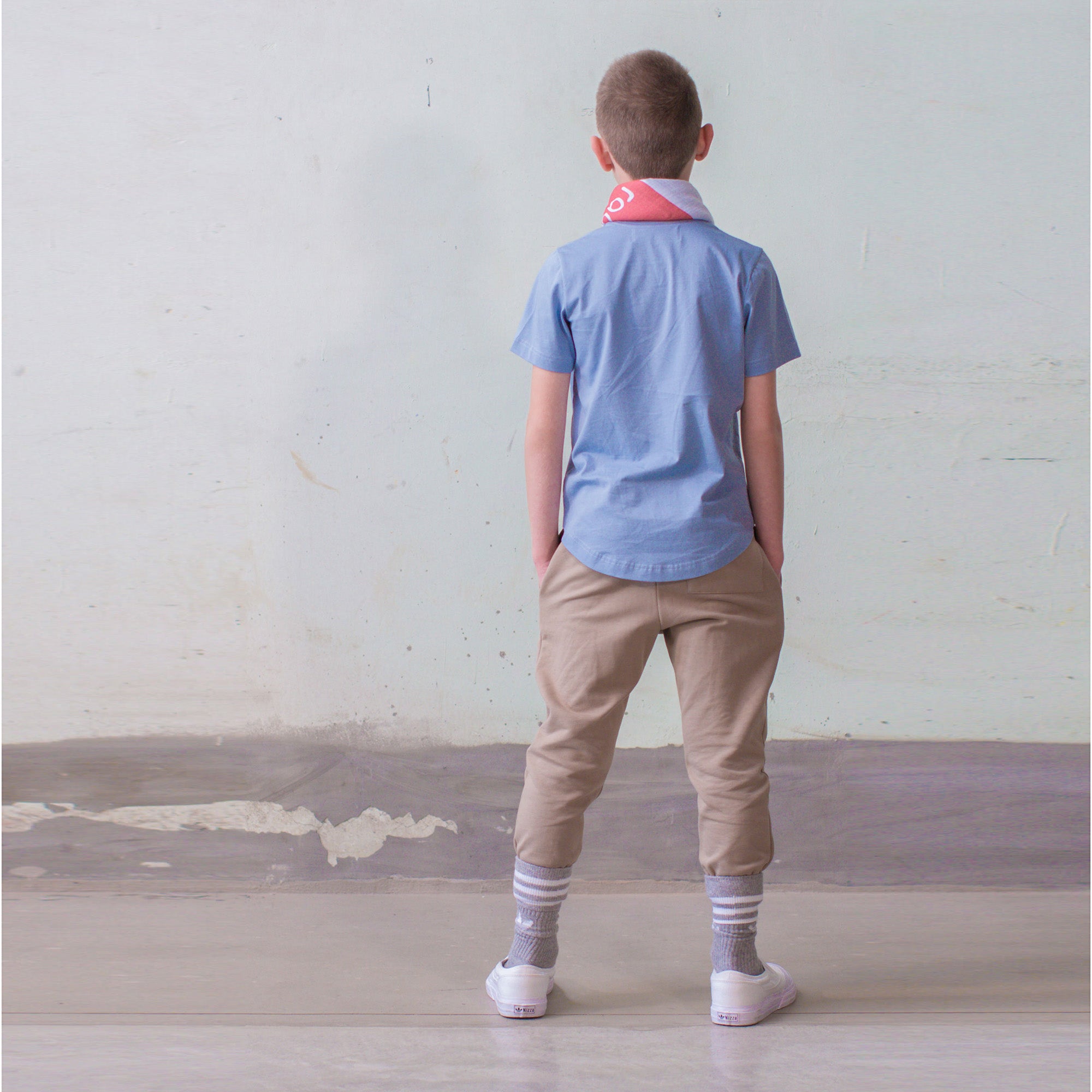 Boys & Girls Beige Logo Cotton Trousers